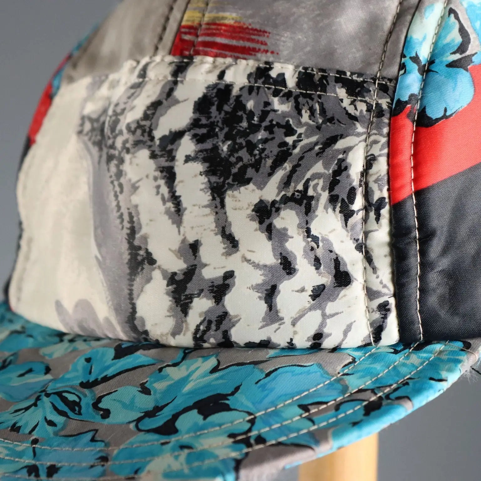 Versace Sport Patchwork Cap Nylon UK Size 6 7/8 Italy 1990s