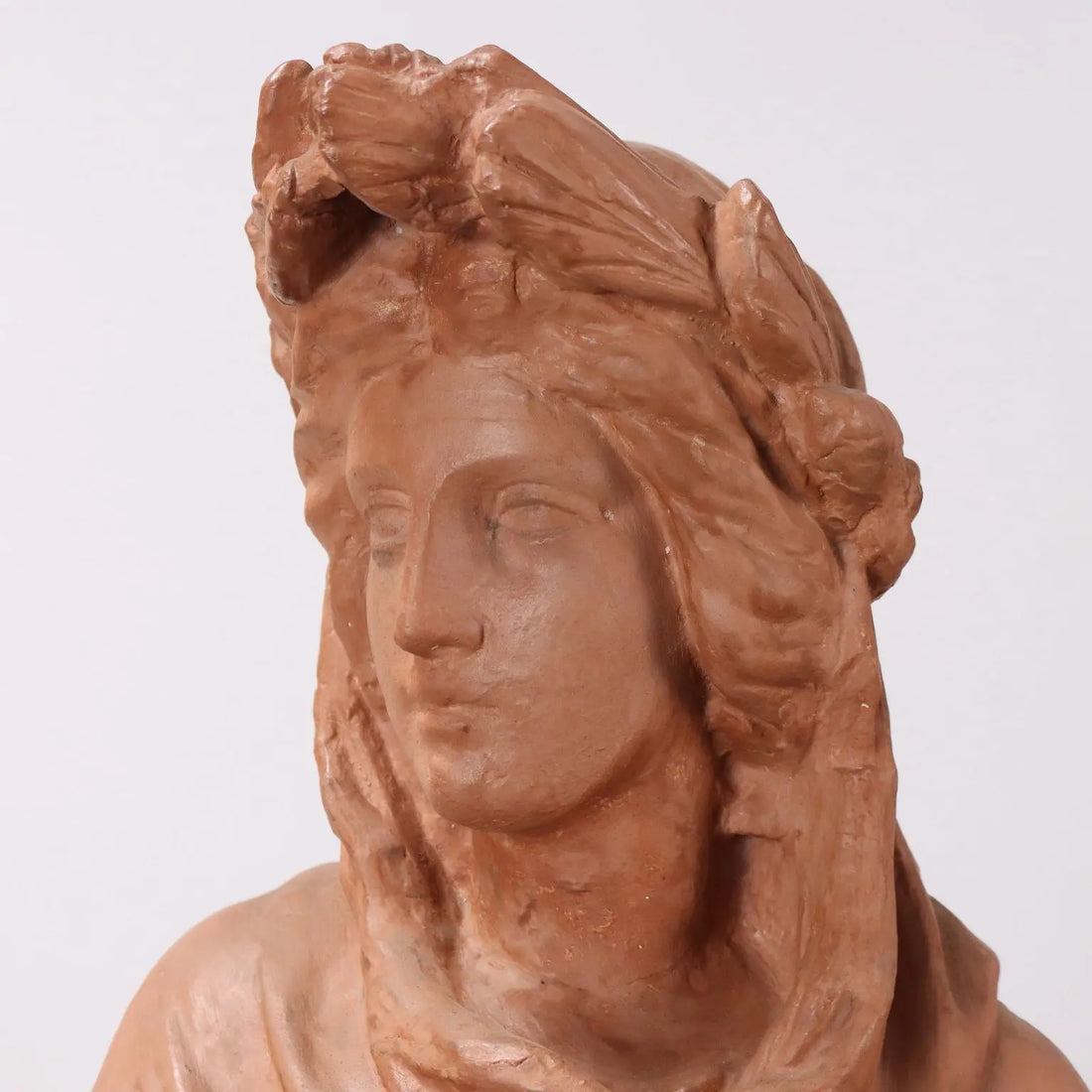 Terracotta Winter Allegory Statue with Base
