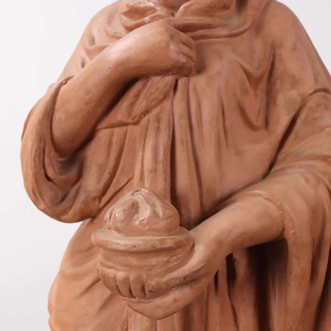 Terracotta Winter Allegory Statue with Base
