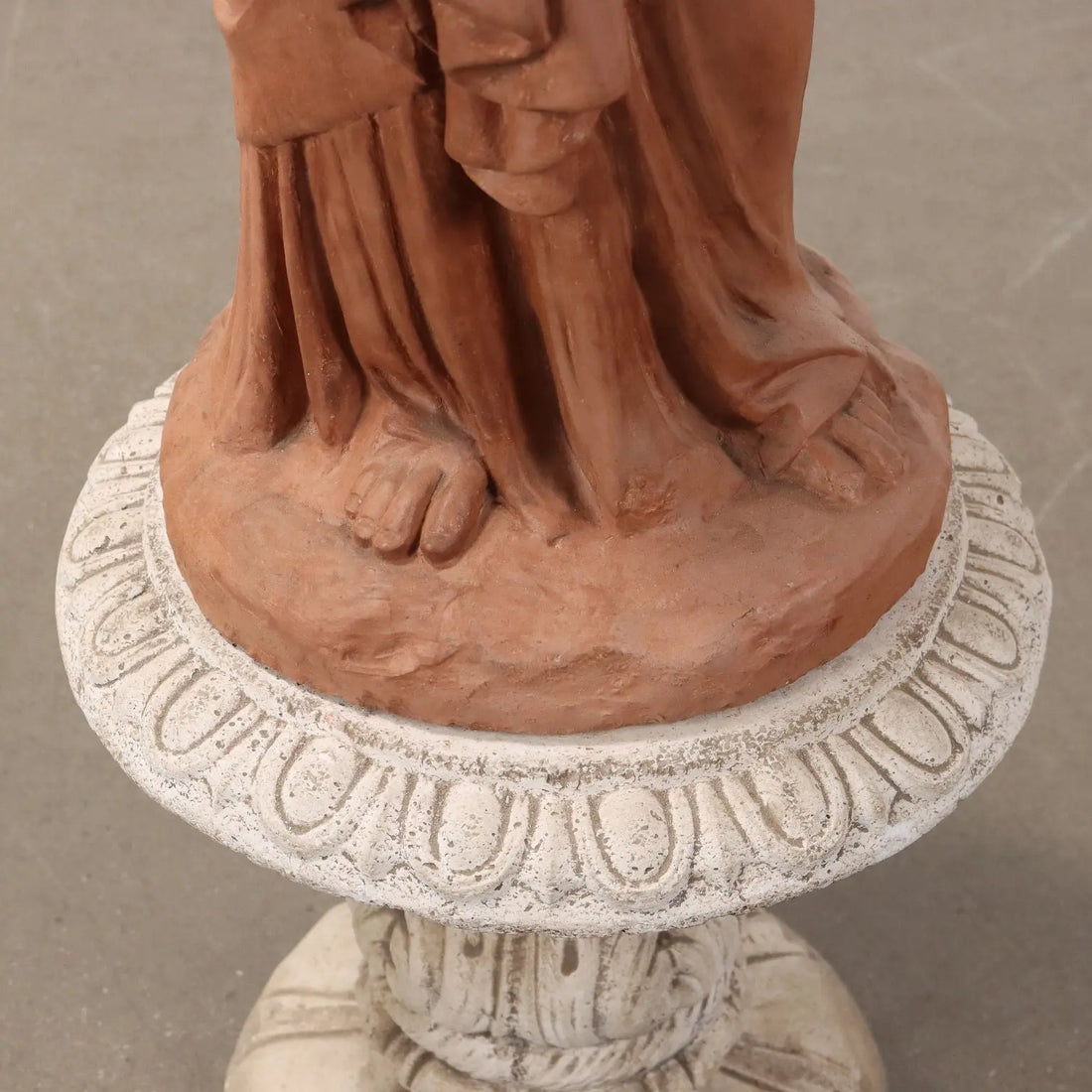 Terracotta Winter Allegory Statue with Base