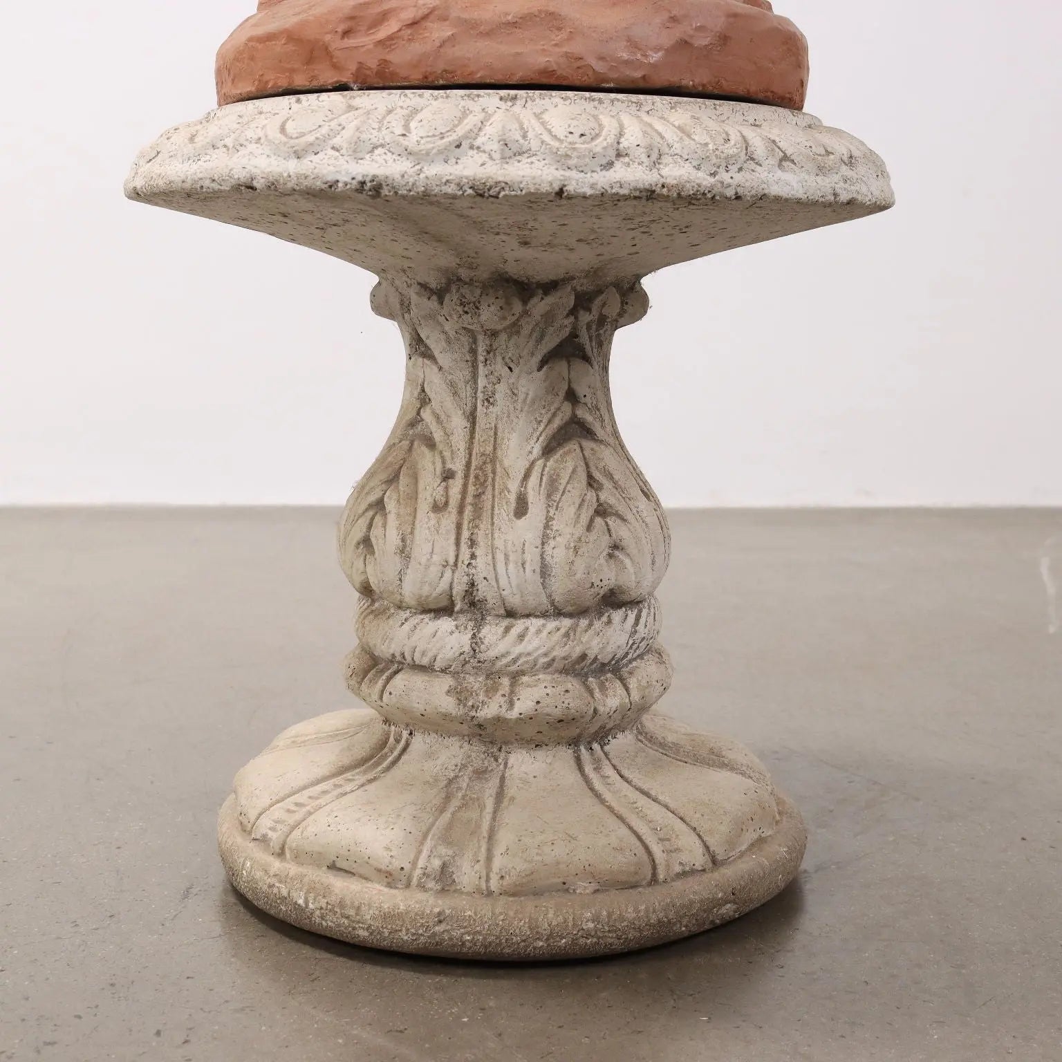 Terracotta Winter Allegory Statue with Base