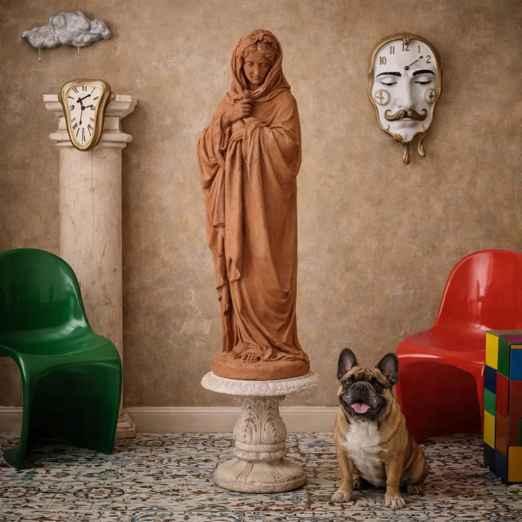 Antique Sculpture The Allegory of Winter Terracotta XX Century - Terracotta Statue | Antiques | Stones Irons & Garden Furnishings