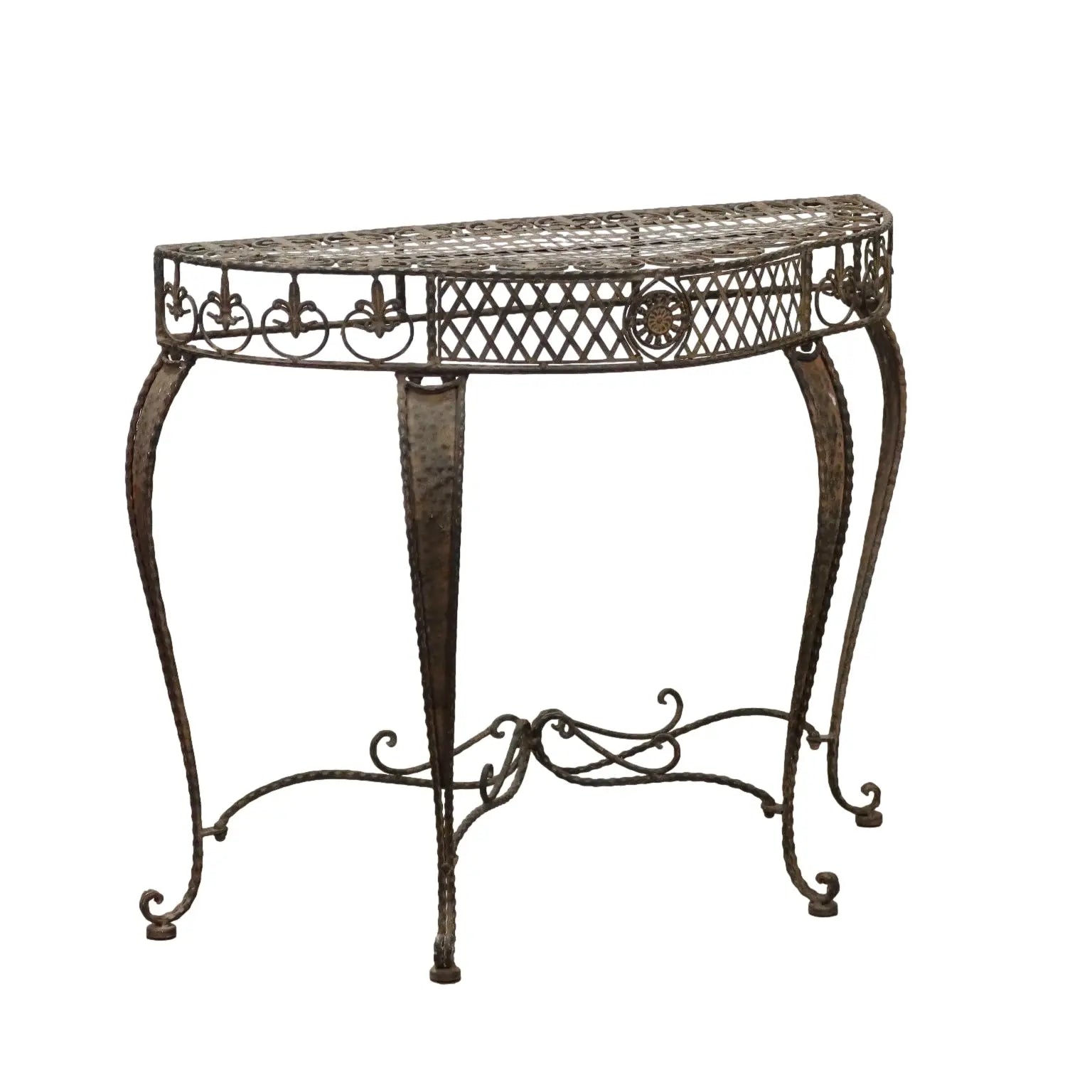 Antique Console Painted Iron Sheeth Metal Decorations XX Century - Italy, XX Century | Antiques | Stones Irons & Garden Furnishings