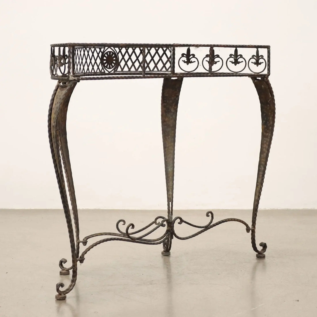 Antique Console Painted Iron Sheeth Metal Decorations XX Century - Italy, XX Century | Antiques | Stones Irons & Garden Furnishings