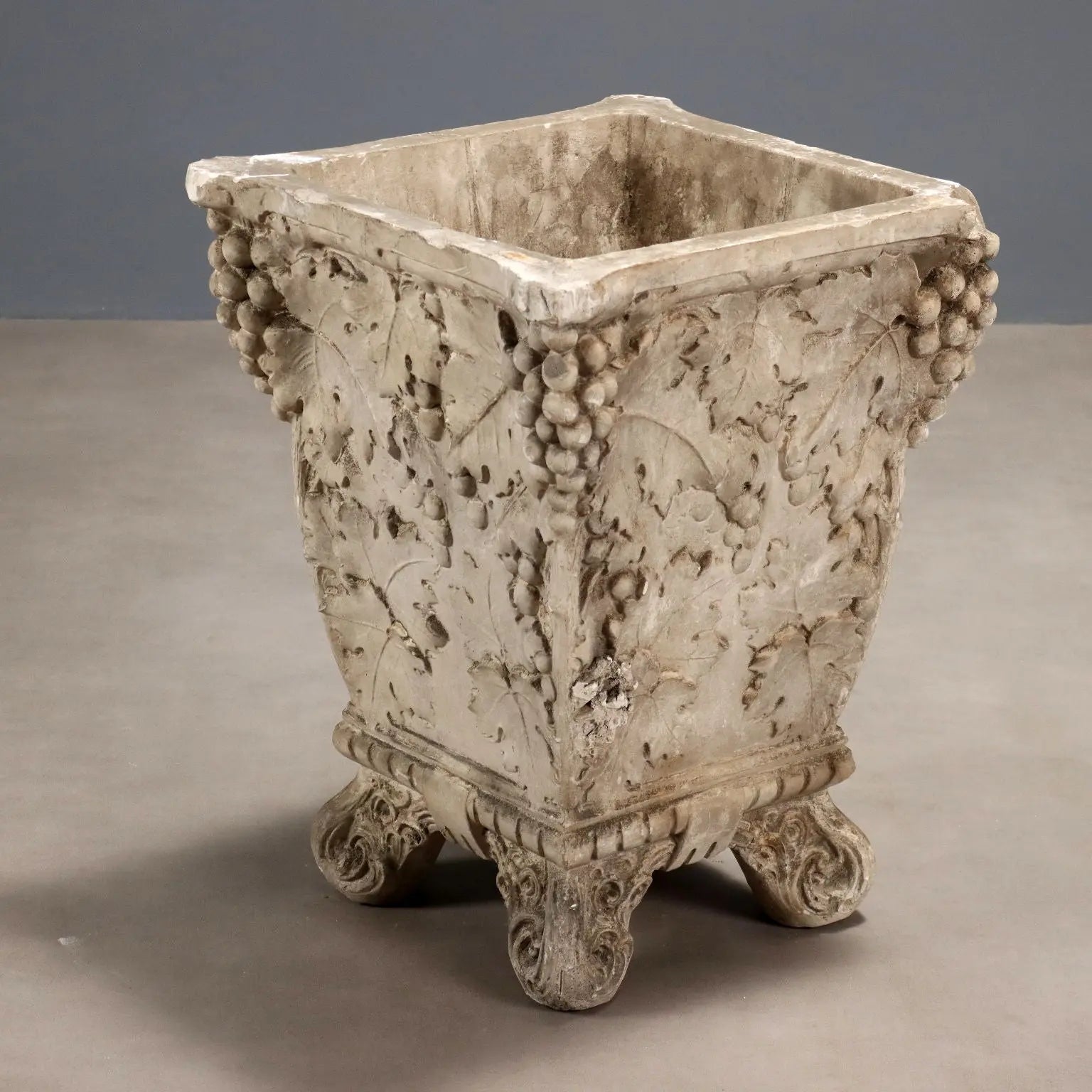 Antique Vase Plaster Grape Decorations Italy XIX Century - Italy | Antiques | Stones Irons & Garden Furnishings