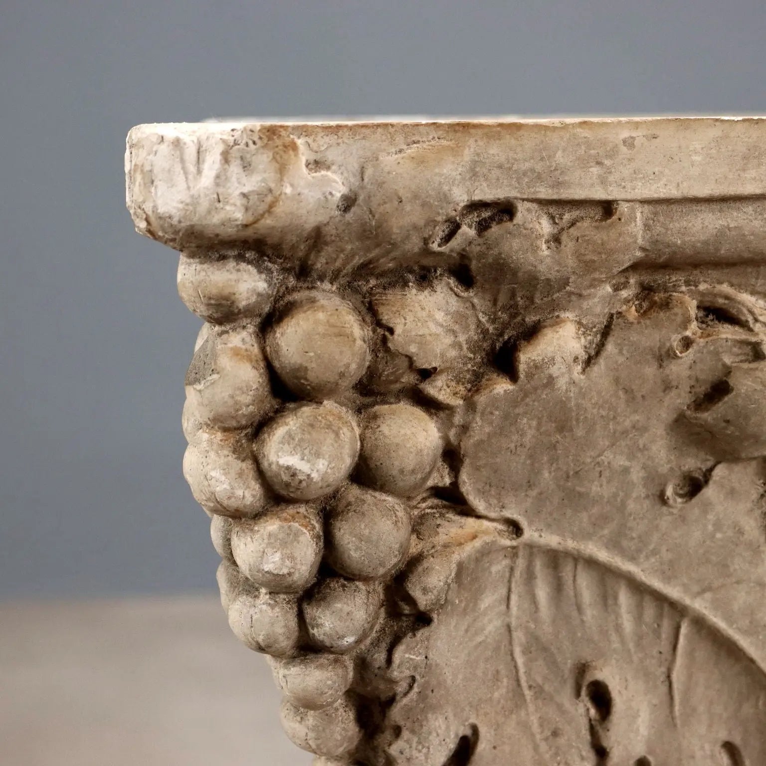 Antique Vase Plaster Grape Decorations Italy XIX Century - Italy | Antiques | Stones Irons & Garden Furnishings