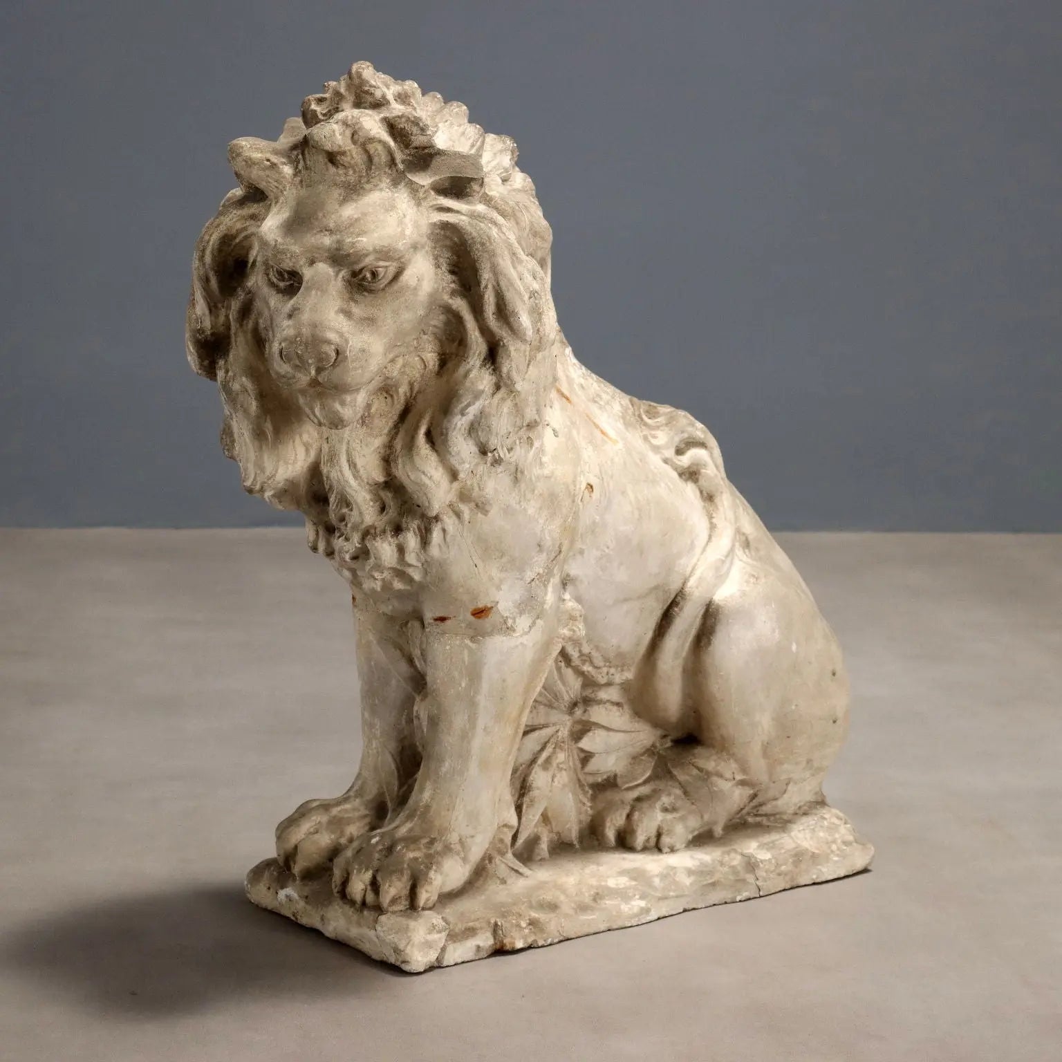 Antique Sculpture Plaster Lion Italy XIX Century Original - Italy, XIX Century | Antiques | Stones Irons & Garden Furnishings
