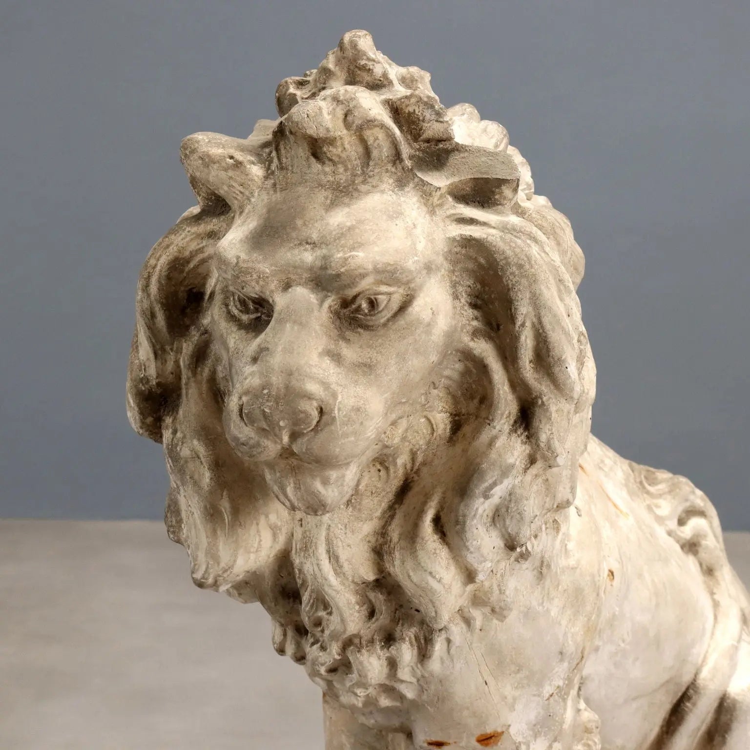 Antique Sculpture Plaster Lion Italy XIX Century Original - Italy, XIX Century | Antiques | Stones Irons & Garden Furnishings