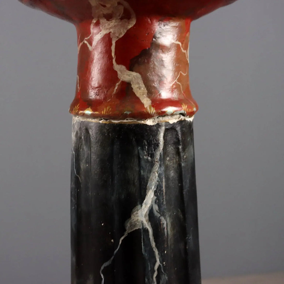 Painted Faux Marble Cement Column - Italy, 20th Century
