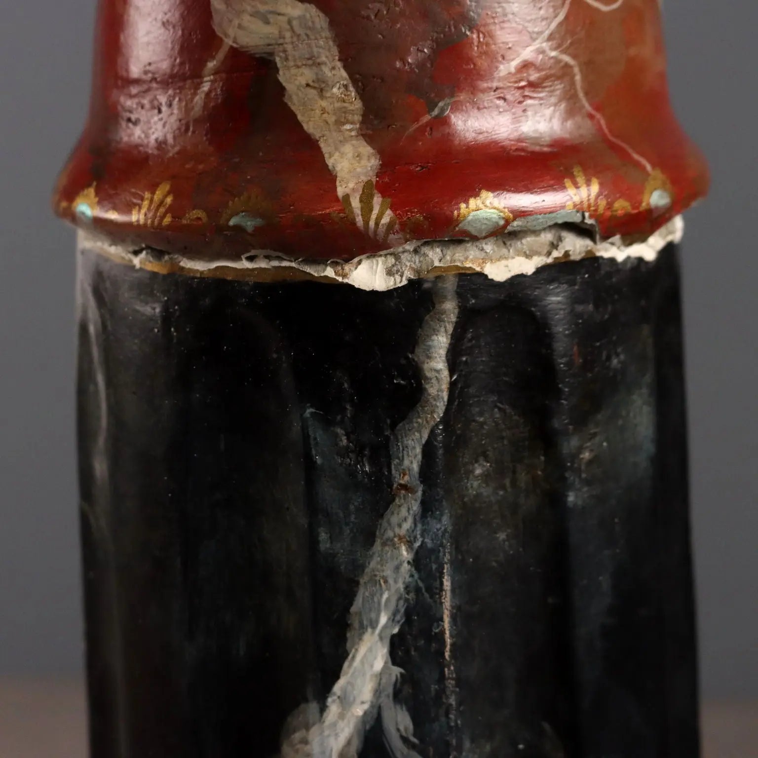 Painted Faux Marble Cement Column - Italy, 20th Century