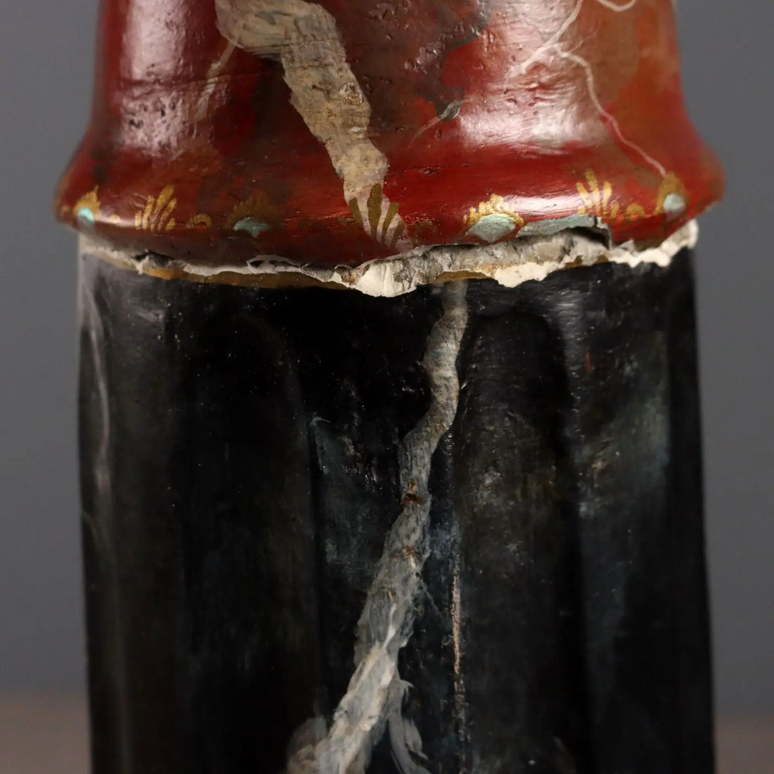 Painted Faux Marble Cement Column - Italy, 20th Century