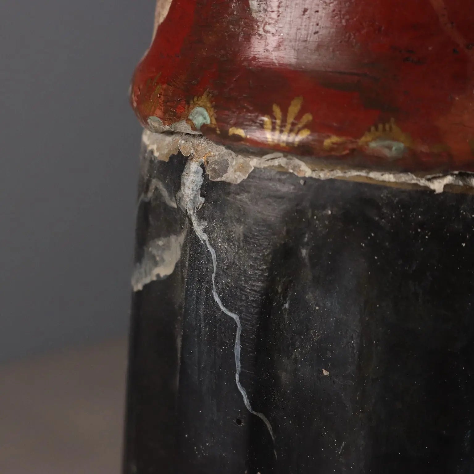 Painted Faux Marble Cement Column - Italy, 20th Century