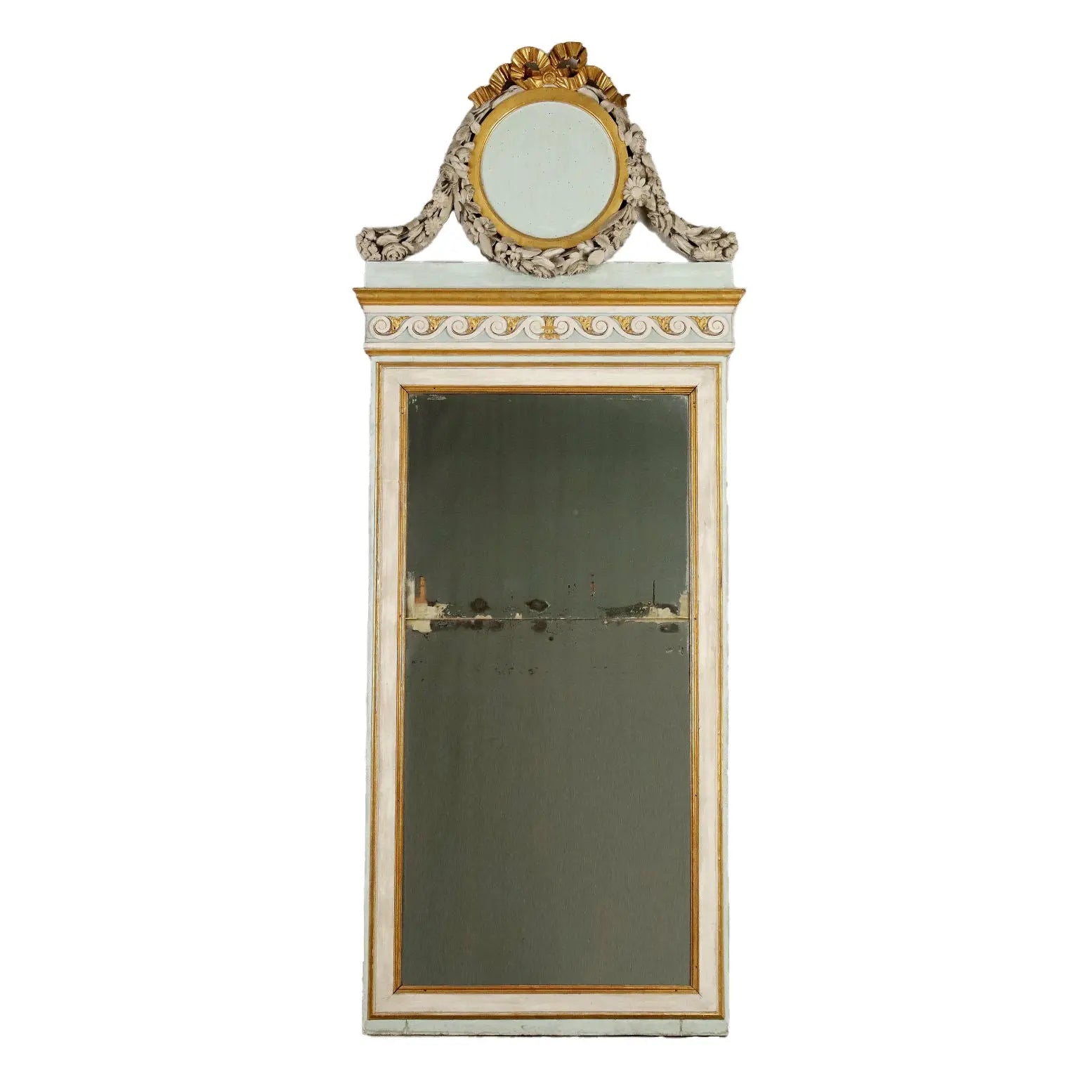 Antique Mirror Neoclassical Carved Wood Italy XVIII Century
