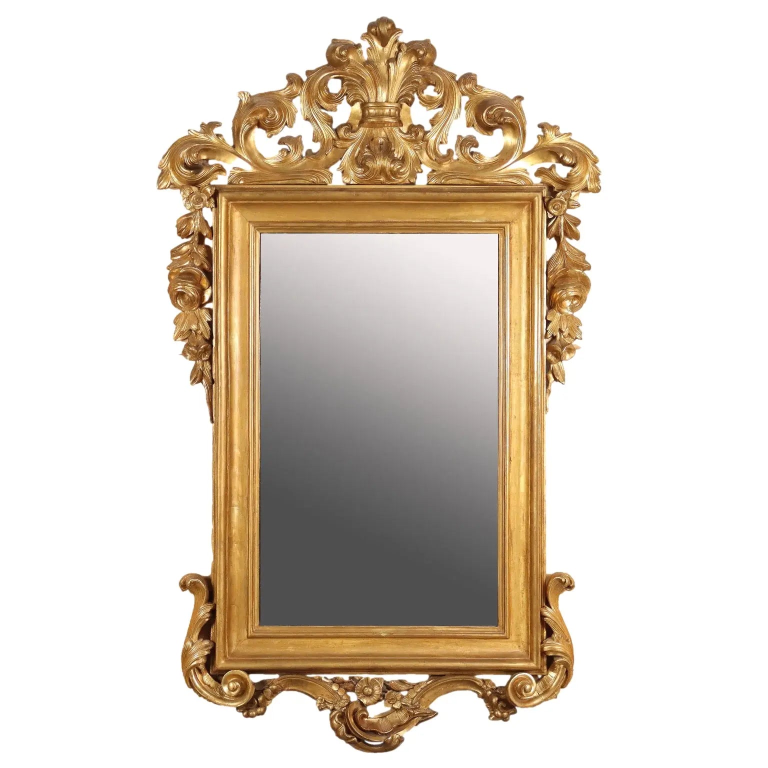 Ancient Eclectic Mirror Gilded Wood Italy XIX Century Framed - Italy, Second Half of the XIX Century | Antiques | Mirrors & Frames