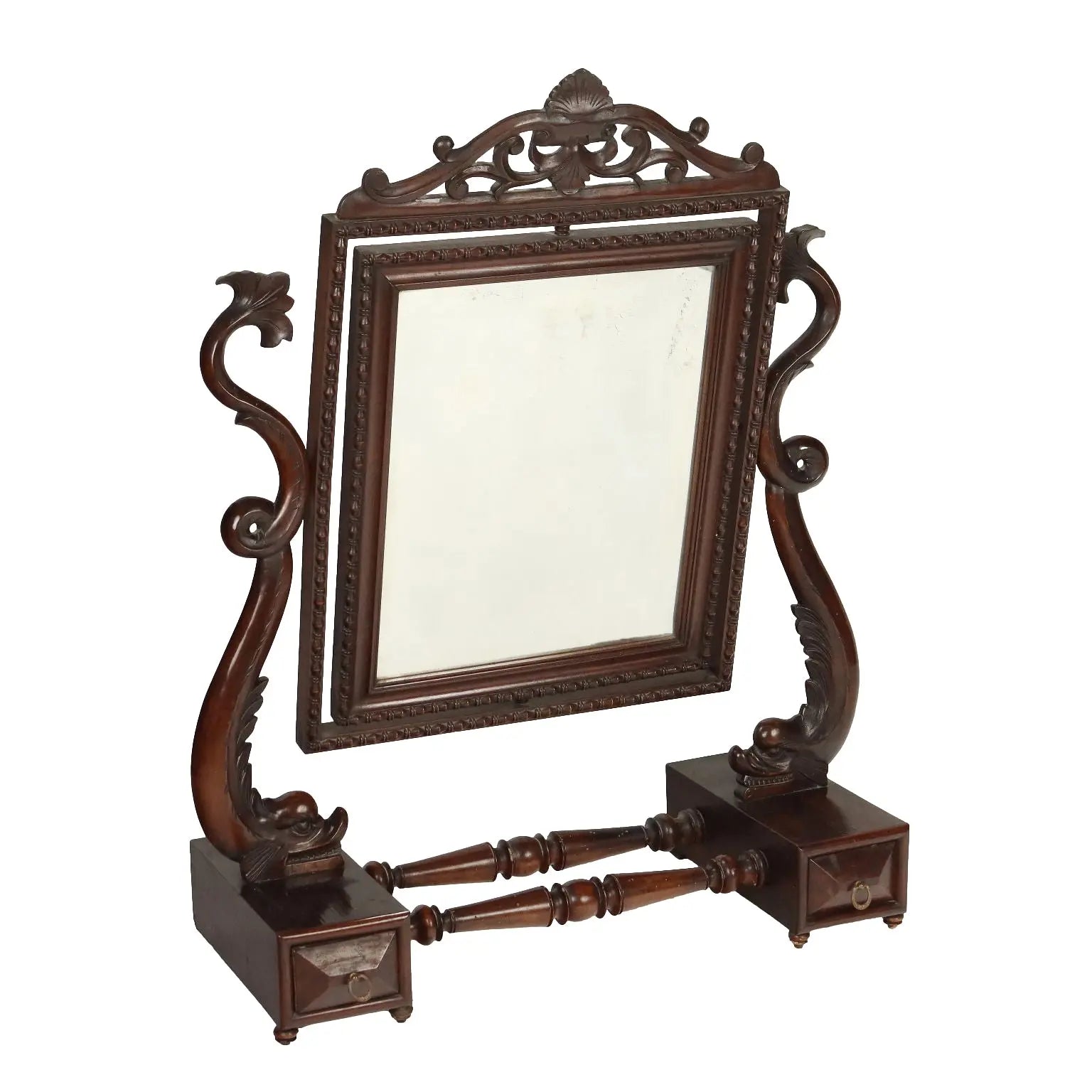 Luigi Filippo Vanity Mirror in Mahogany - 19th Century