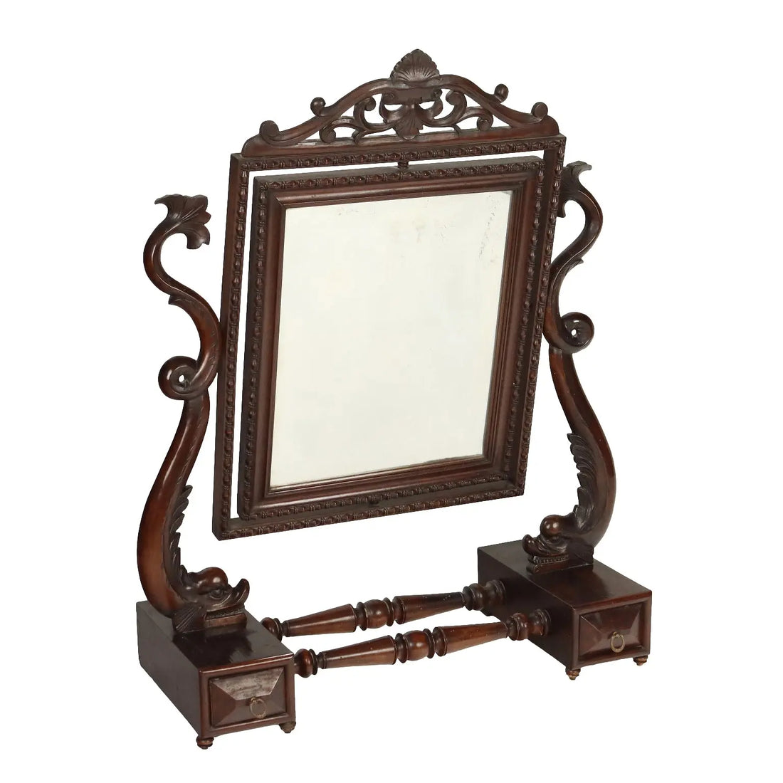 Luigi Filippo Vanity Mirror in Mahogany - 19th Century