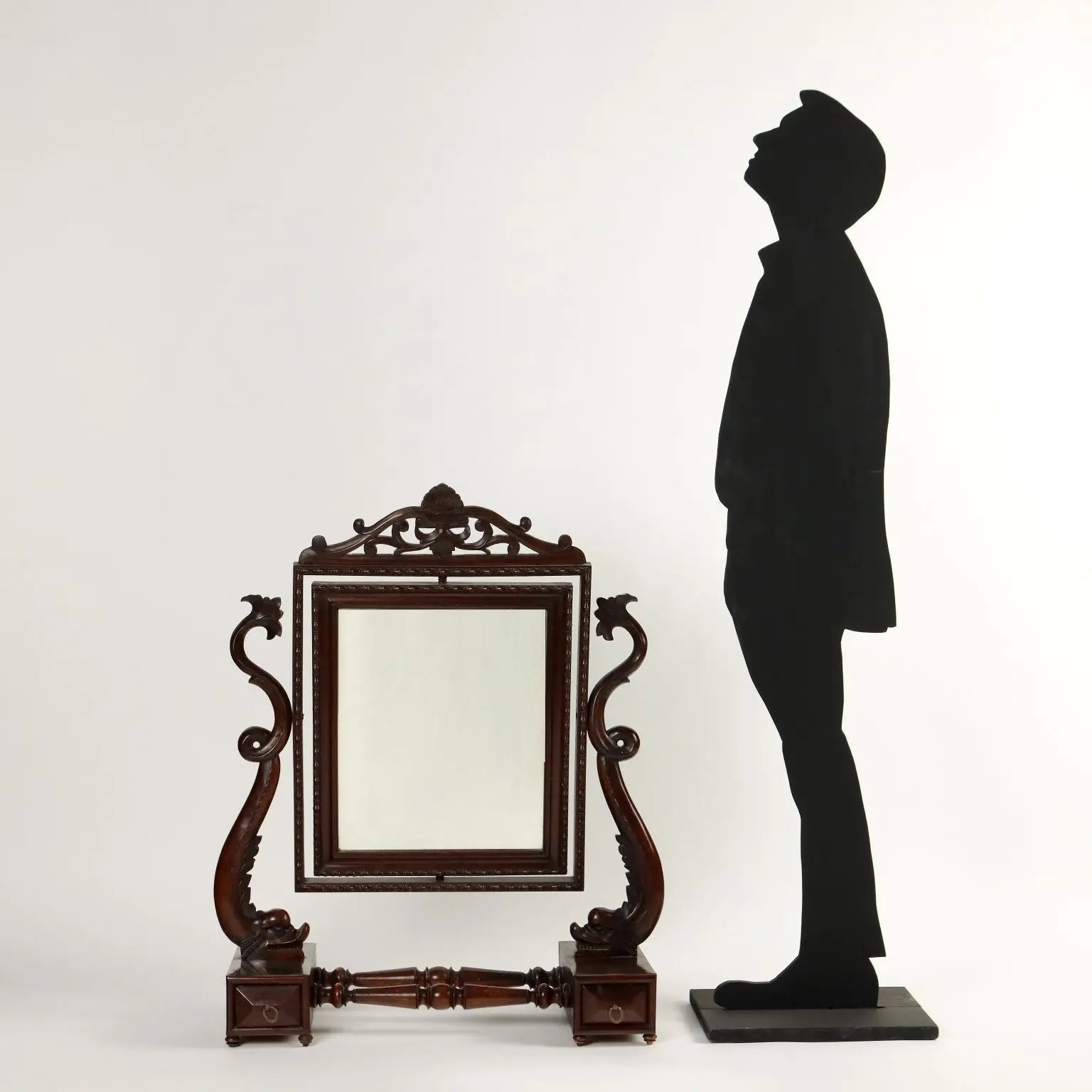 Luigi Filippo Vanity Mirror in Mahogany - 19th Century