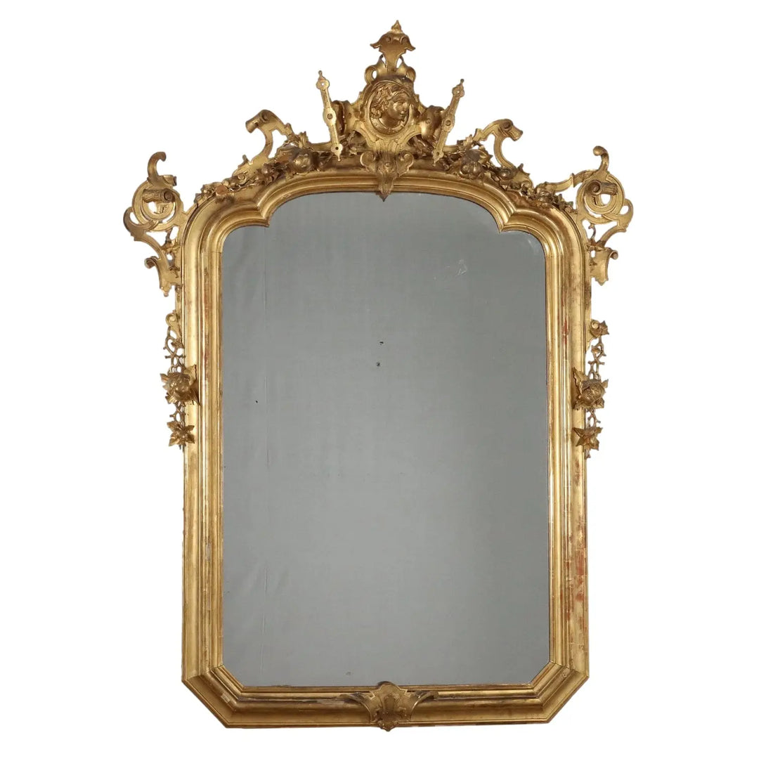 Antique Mirror Umbertino Swiss Pine Italy XIX Century - Large Mirror | Antiques | Mirrors & Frames