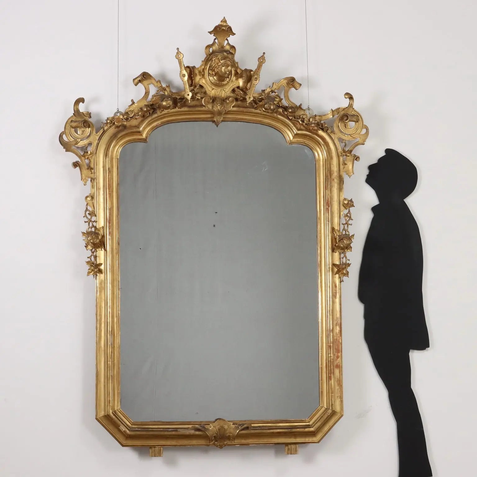 Antique Mirror Umbertino Swiss Pine Italy XIX Century - Large Mirror | Antiques | Mirrors & Frames