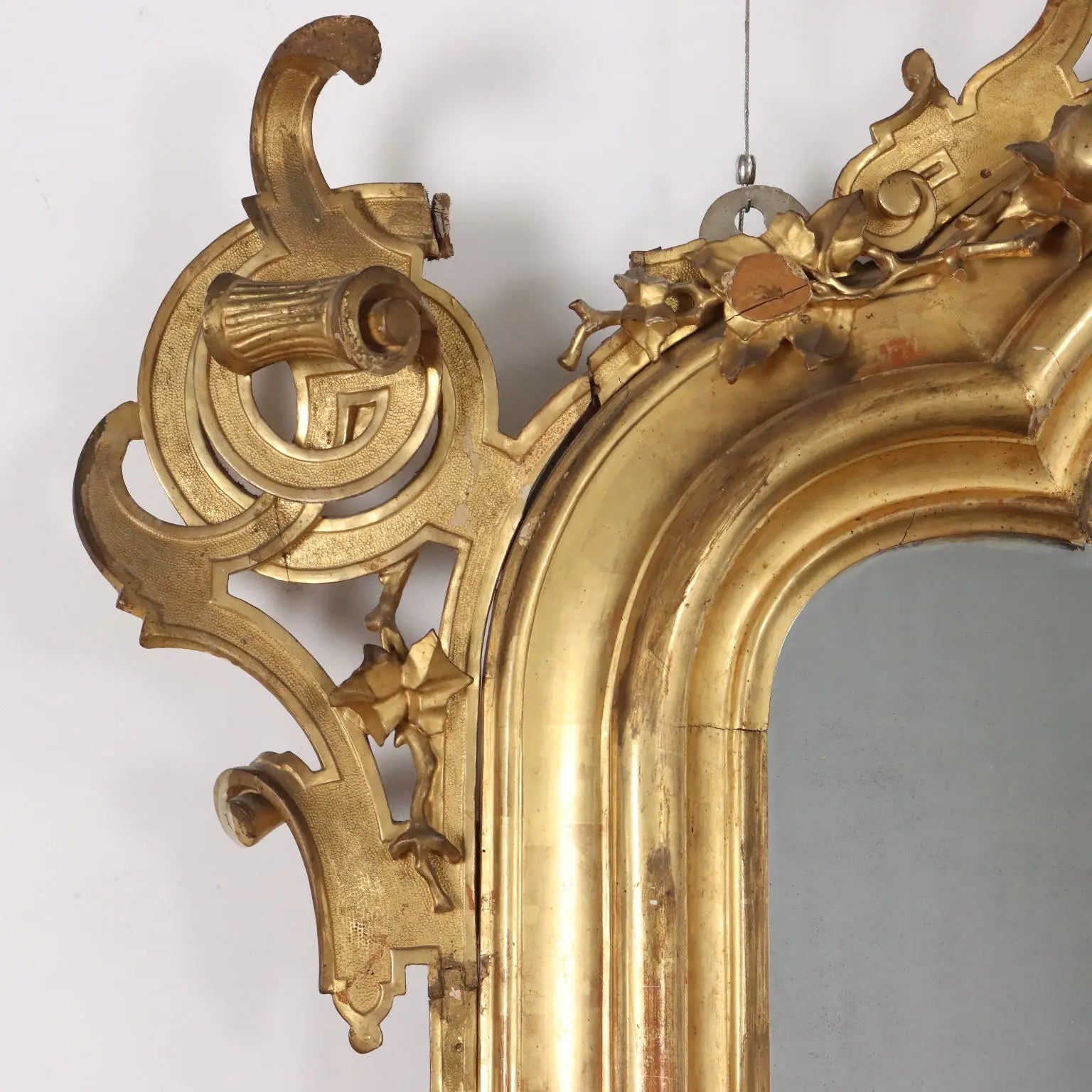 Antique Mirror Umbertino Swiss Pine Italy XIX Century - Large Mirror | Antiques | Mirrors & Frames