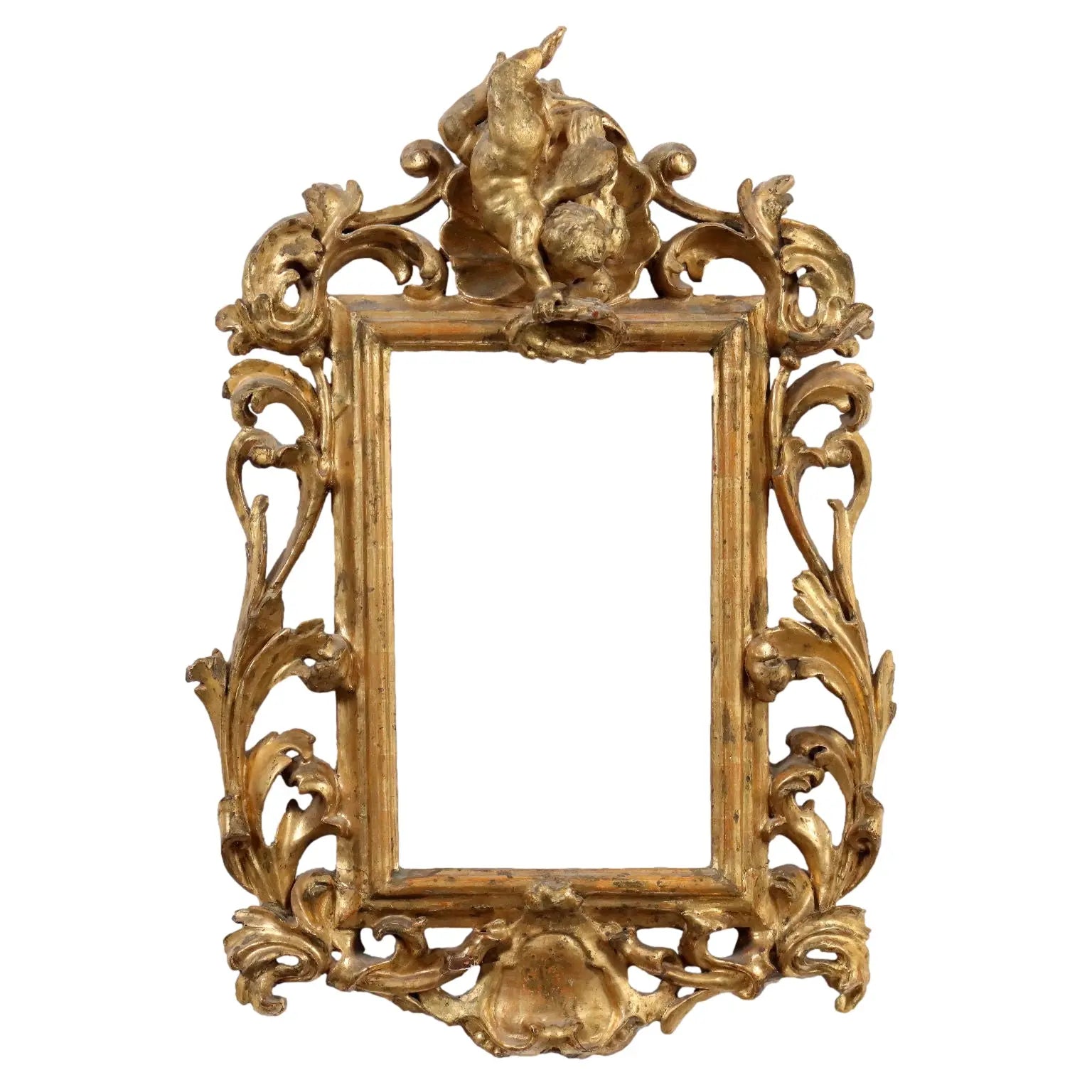 Antique Frame Baroque Style Gilded Linden Wood Italy XVIII Century - Baroque Frame | Antiques | Mirrors & Frames
