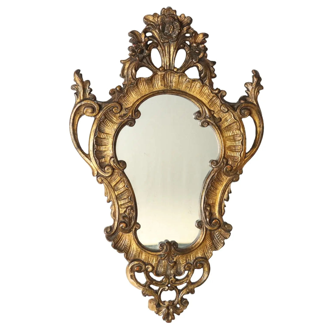 Antique Mirror Rococo Style Gilded Linden Decorations XX Century - Small Mirror | Antiques | Mirrors & Frames