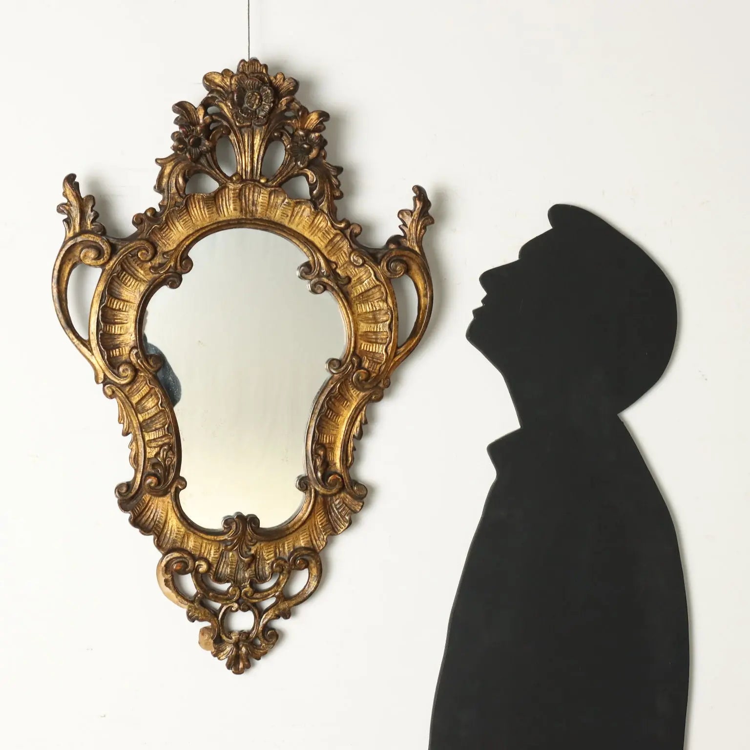 Antique Mirror Rococo Style Gilded Linden Decorations XX Century - Small Mirror | Antiques | Mirrors & Frames