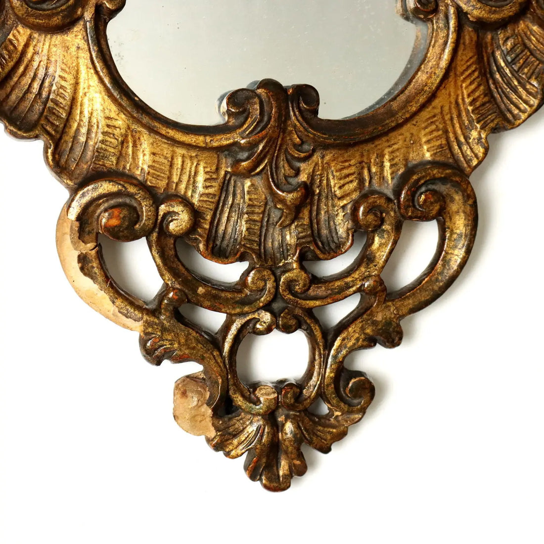 Antique Mirror Rococo Style Gilded Linden Decorations XX Century - Small Mirror | Antiques | Mirrors & Frames