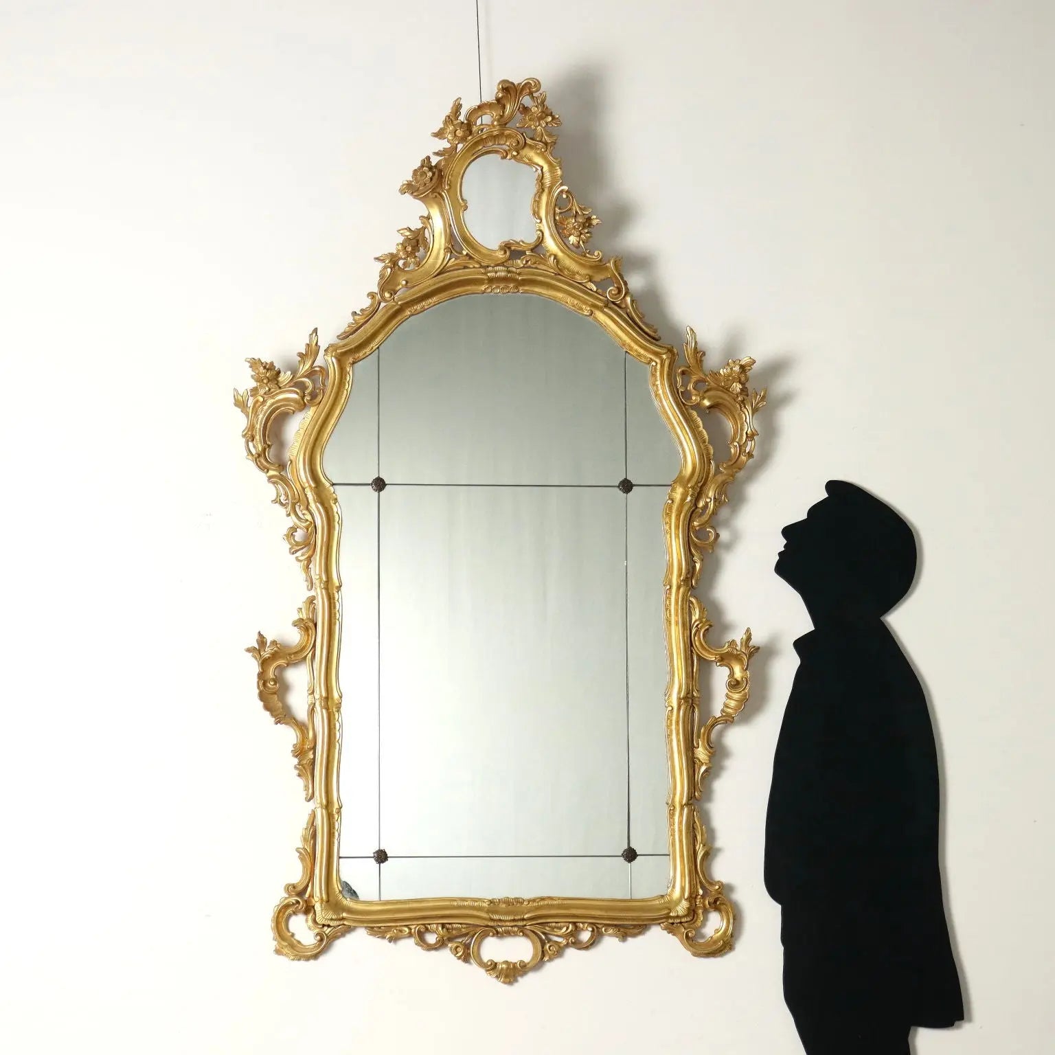 Antique Mirror Baroque Style Wood Italy XX Century - Antique Mirror in Venetian Baroque Style | Antiques | Mirrors & Frames