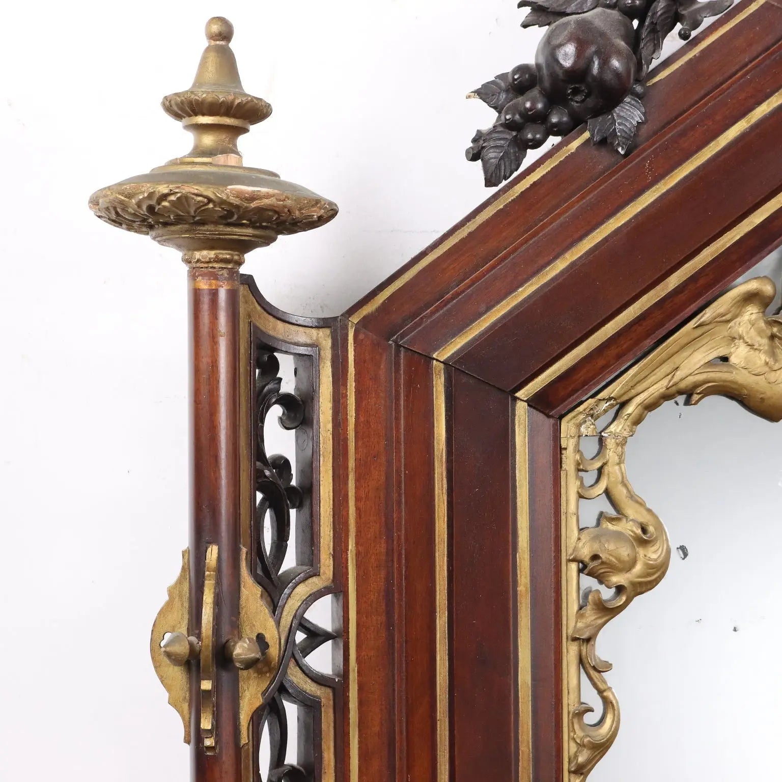 Eclectic Mirror Late 19th Century with Gilded Cherubs and Dragons