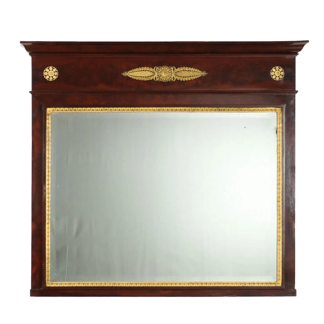 Antique Empire Chimney Mahogany Frame Bronze Italy XIX Century - Italy, Early XIX Century | Antiques | Mirrors & Frames