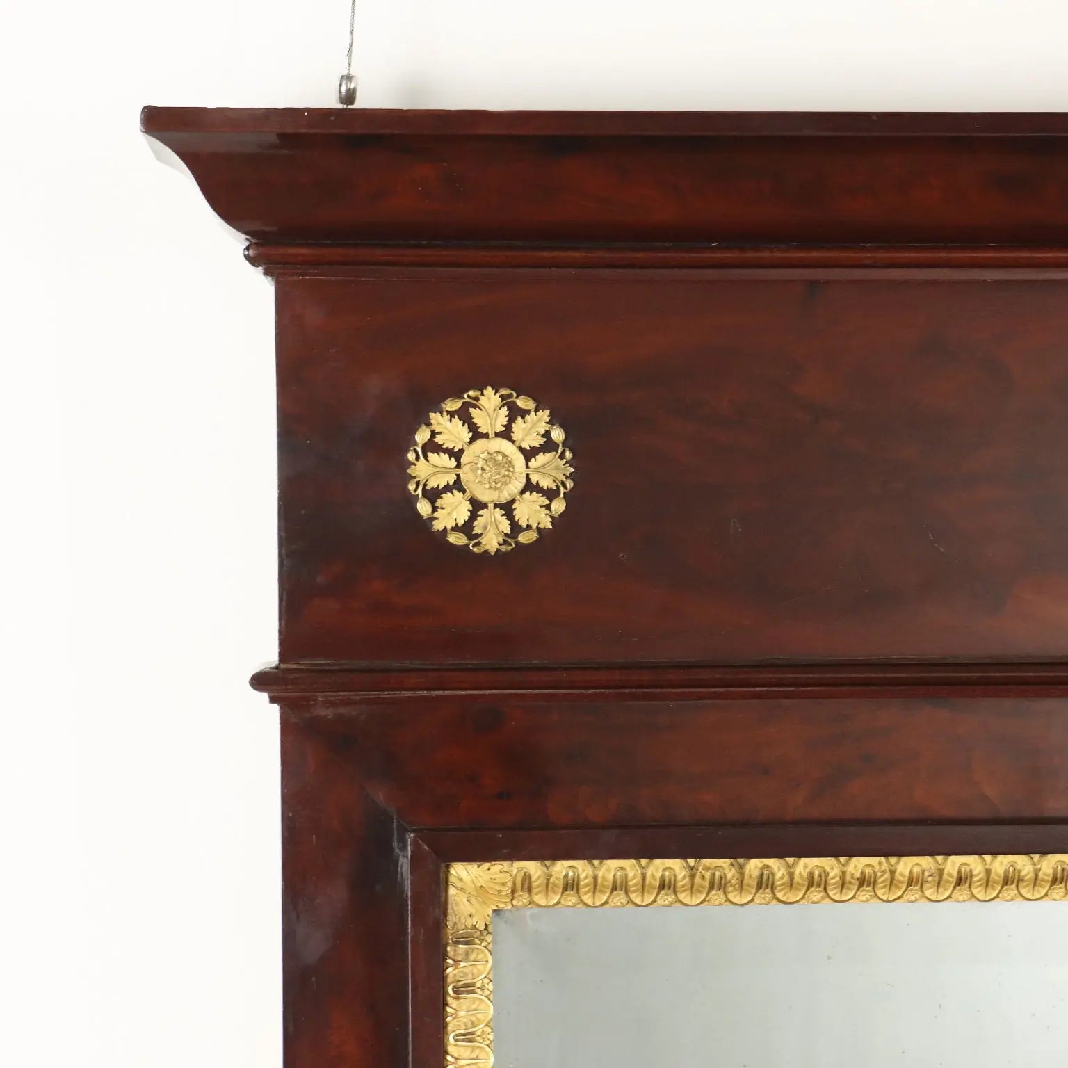 Antique Empire Chimney Mahogany Frame Bronze Italy XIX Century - Italy, Early XIX Century | Antiques | Mirrors & Frames