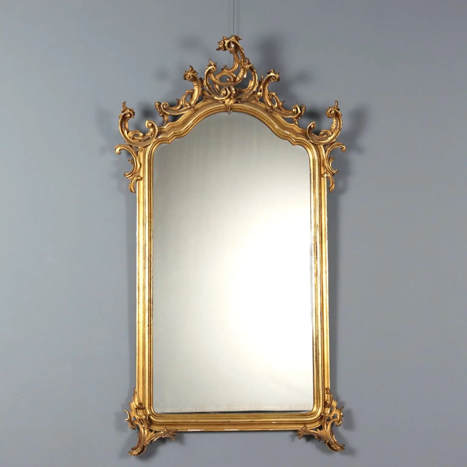 Antique Gilded Mirror Carved Wood Italy XX Century - Italy, Mid XX Century | Antiques | Mirrors & Frames