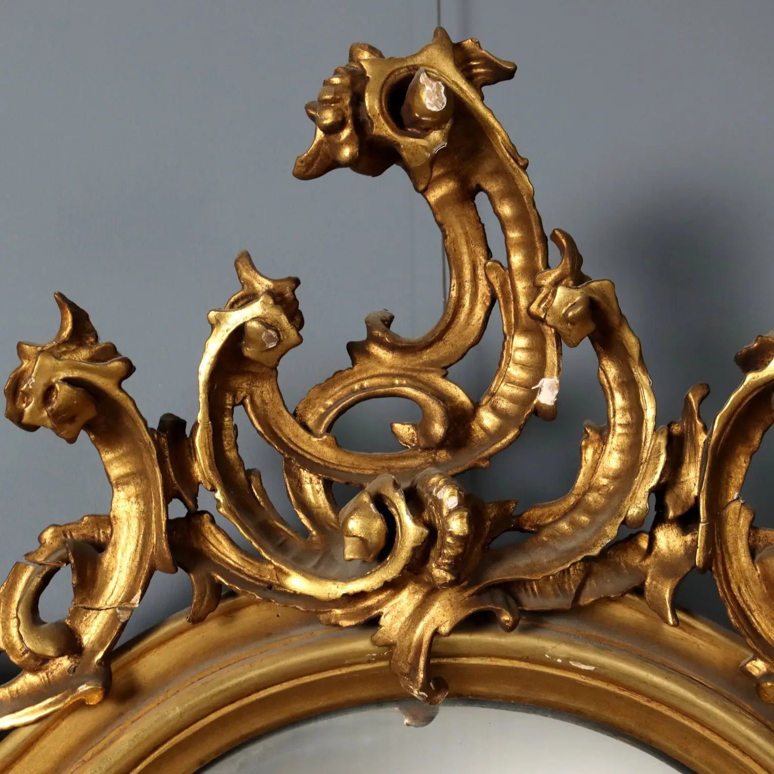 Antique Gilded Mirror Carved Wood Italy XX Century - Italy, Mid XX Century | Antiques | Mirrors & Frames