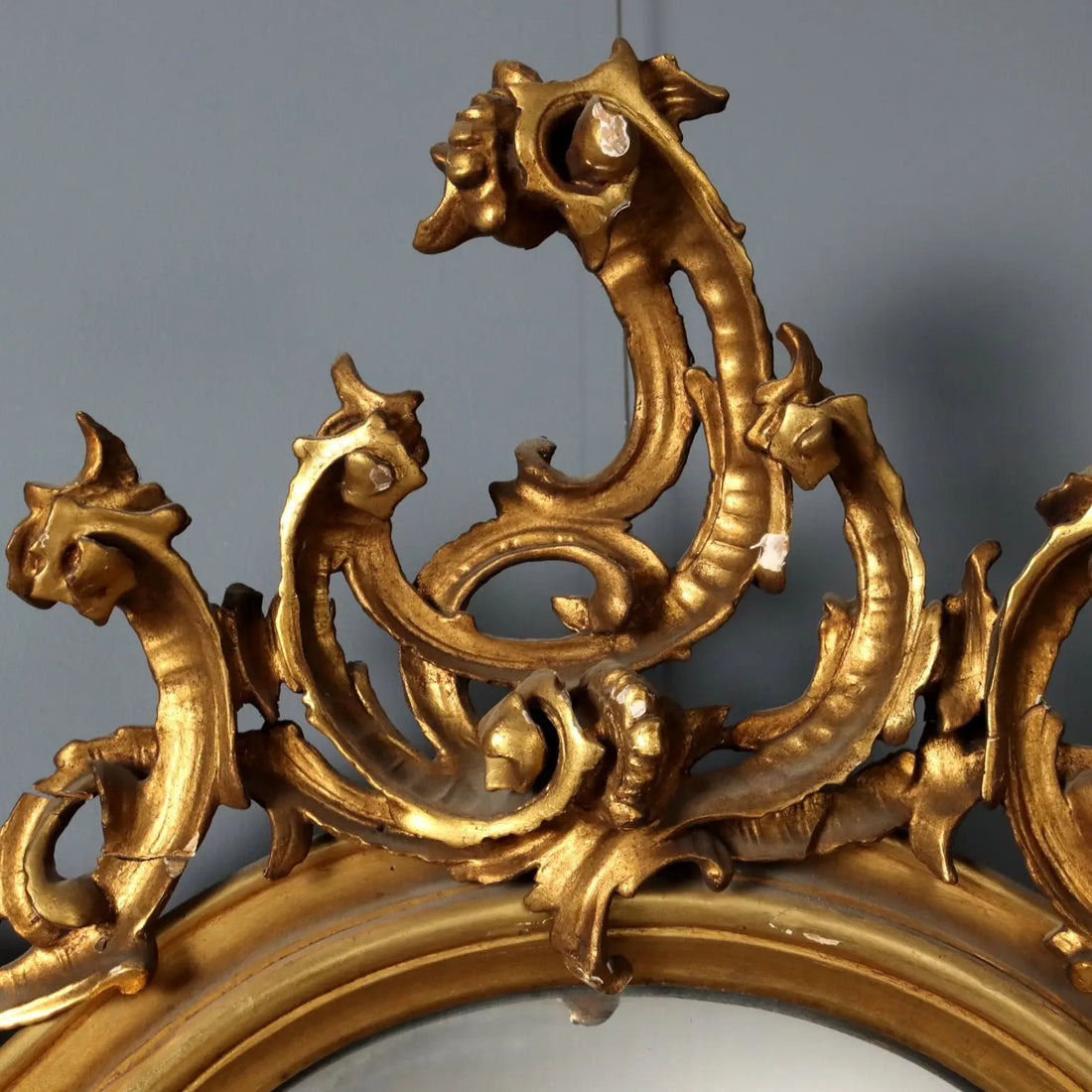 Antique Gilded Mirror Carved Wood Italy XX Century - Italy, Mid XX Century | Antiques | Mirrors & Frames