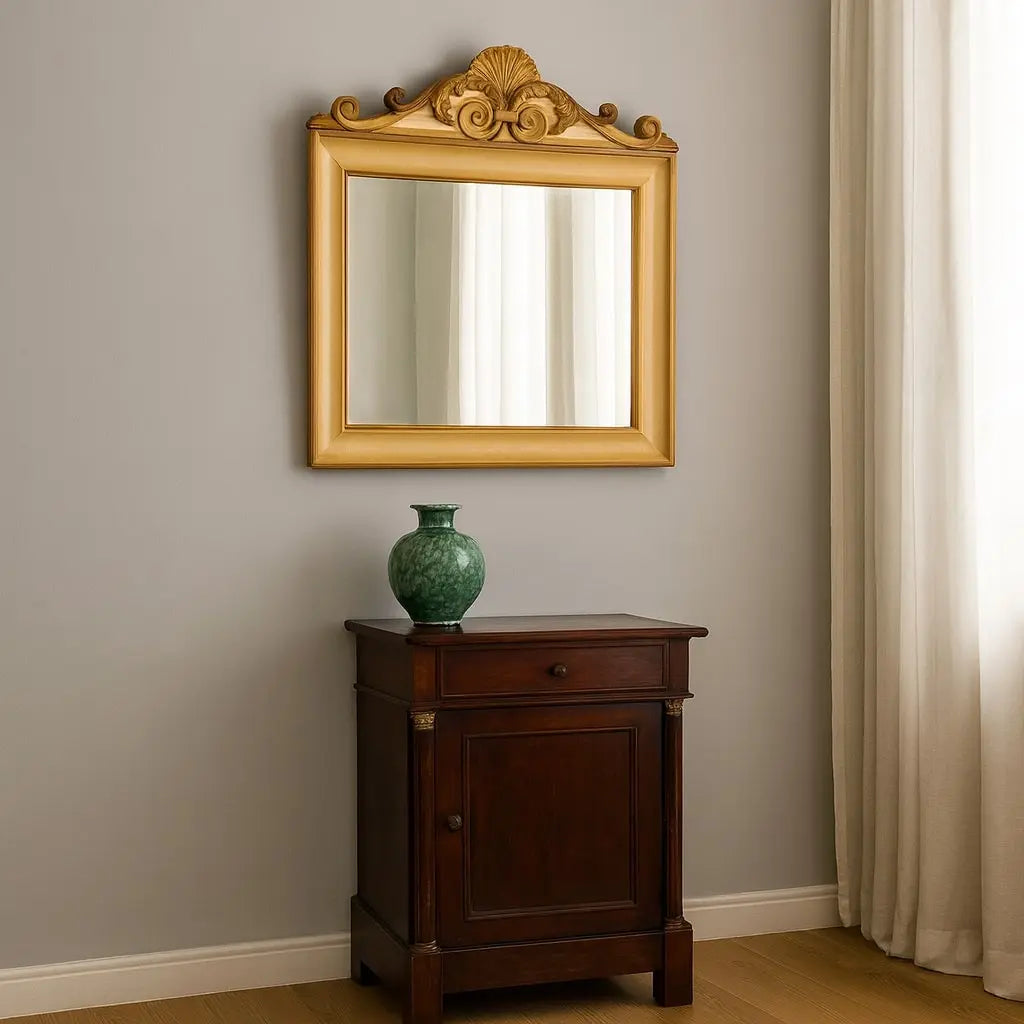 Antique Mirror Lacquered Carved Wood Italy XIX Century - Italy, XIX Century | Antiques | Mirrors & Frames