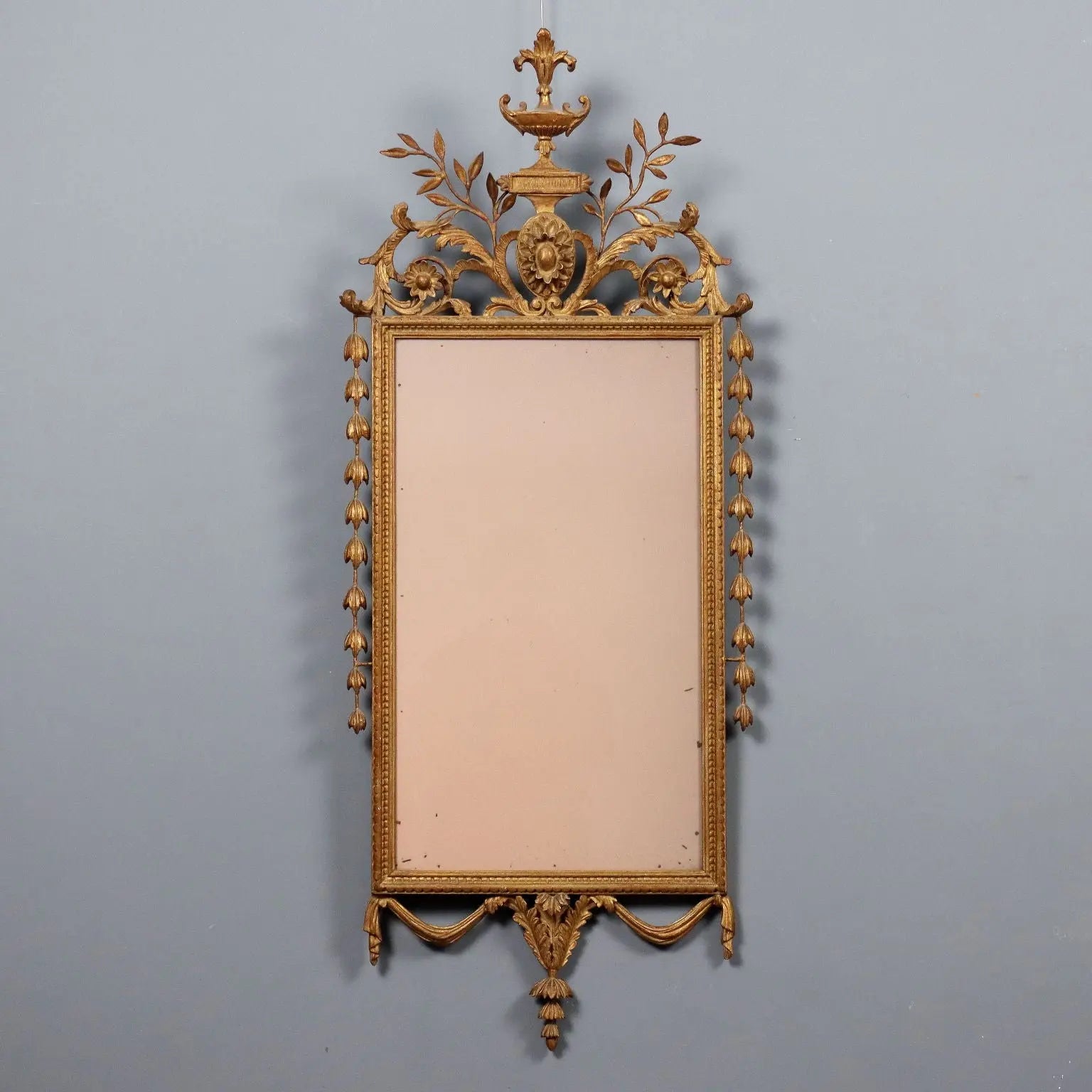 Antique Mirror Neoclassical Style Carved Wood XIX Century