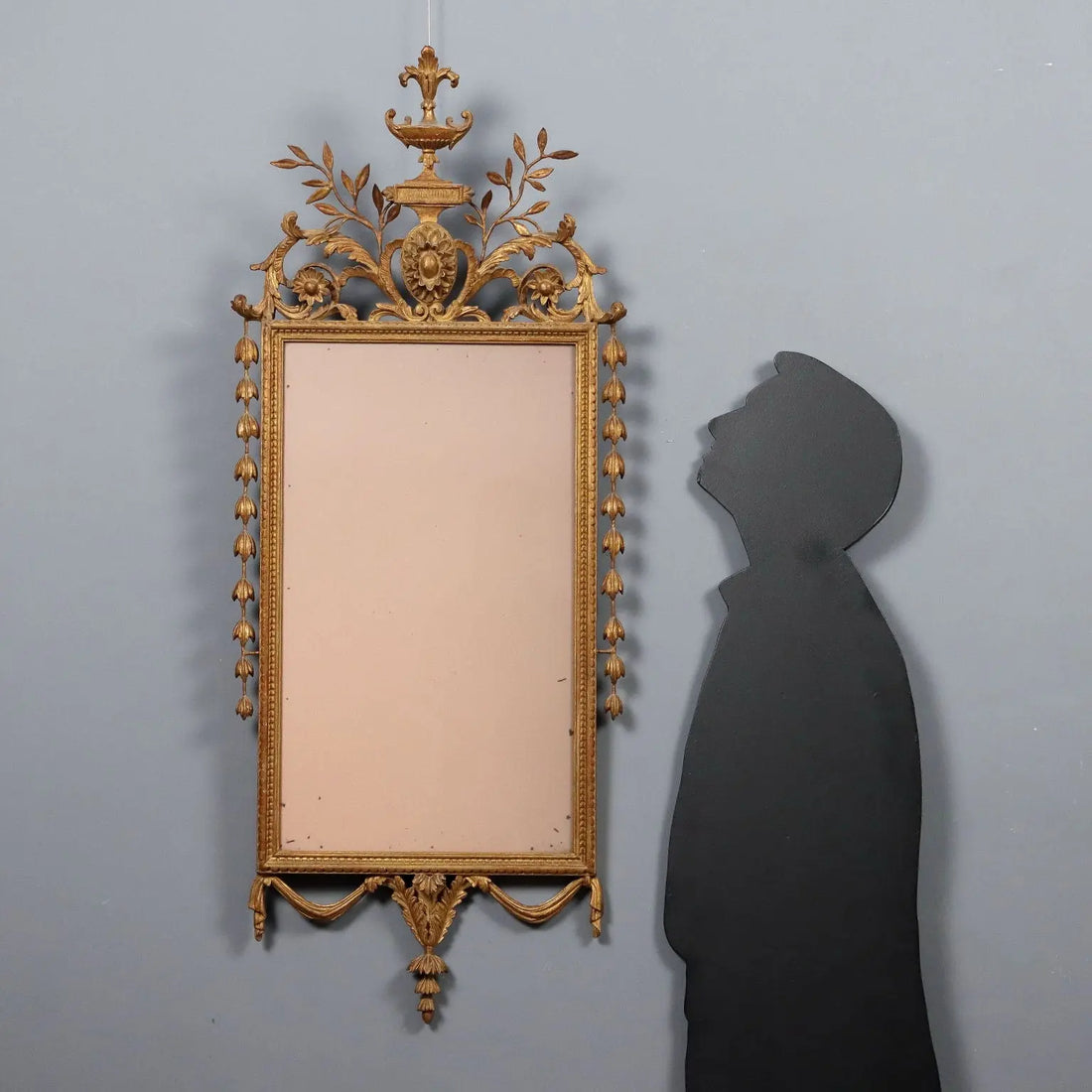 Antique Mirror Neoclassical Style Carved Wood XIX Century