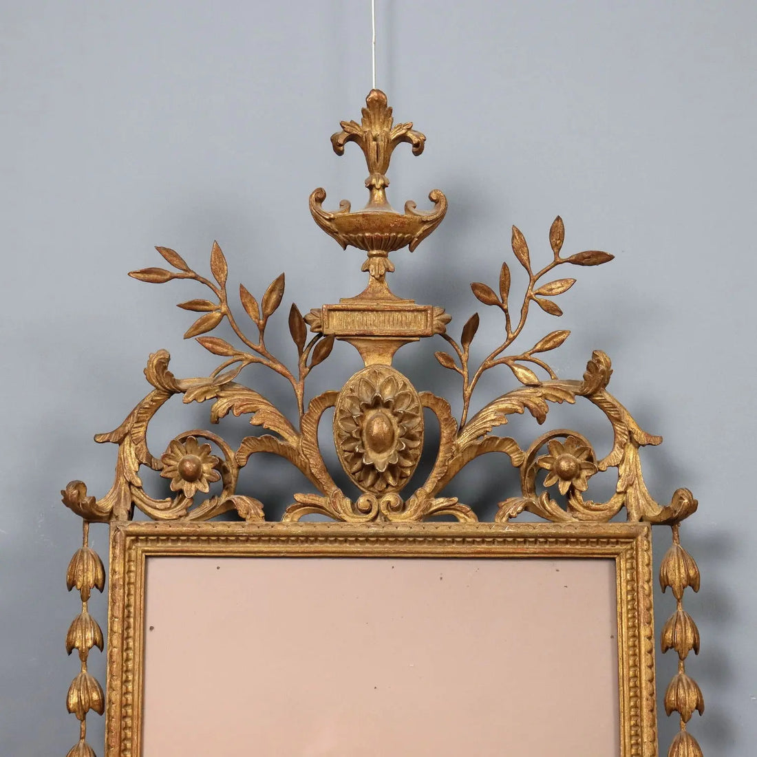 Antique Mirror Neoclassical Style Carved Wood XIX Century