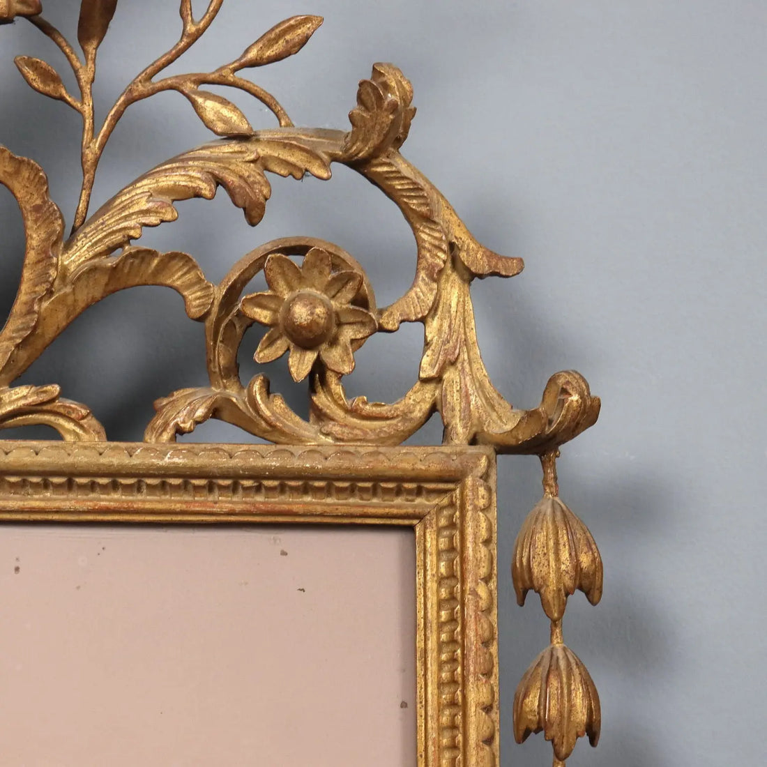 Antique Mirror Neoclassical Style Carved Wood XIX Century