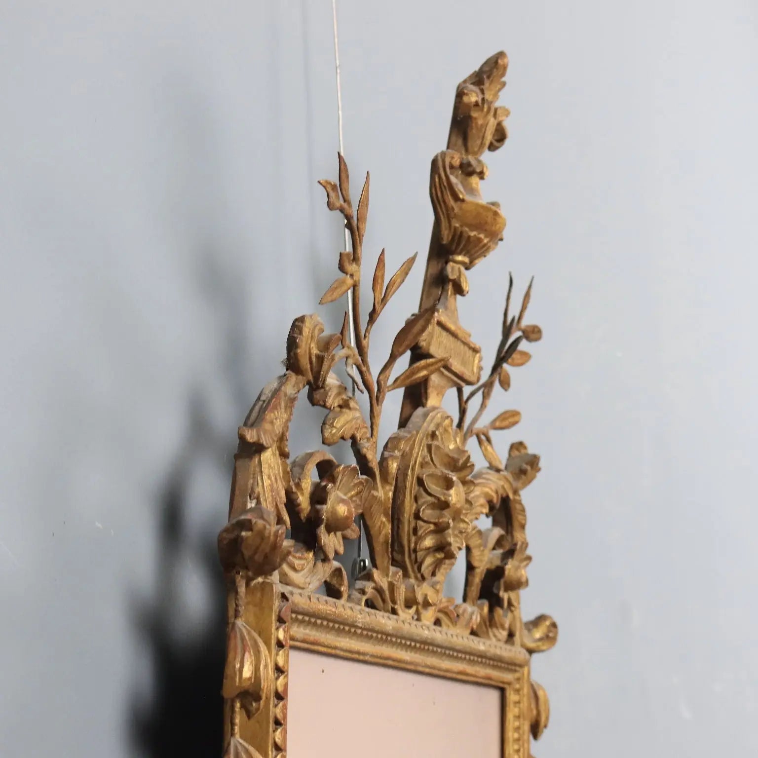 Antique Mirror Neoclassical Style Carved Wood XIX Century