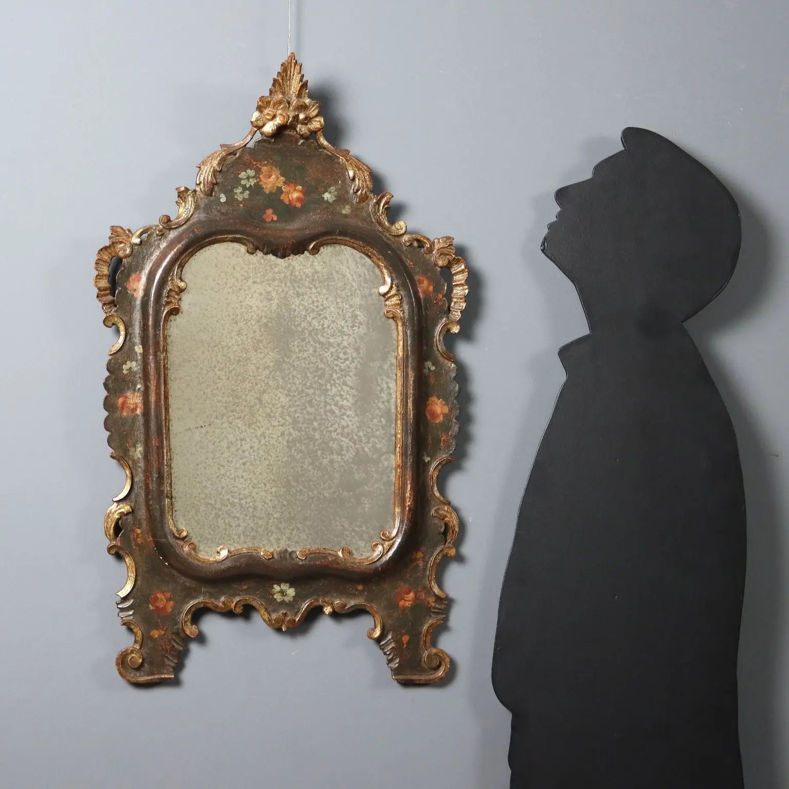 Venetian Lacquered Wood Mirror Late 19th Century