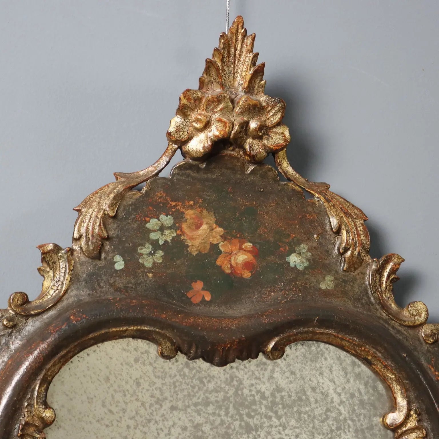 Venetian Lacquered Wood Mirror Late 19th Century