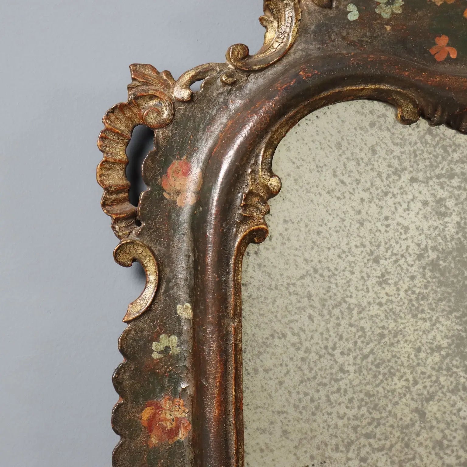 Venetian Lacquered Wood Mirror Late 19th Century