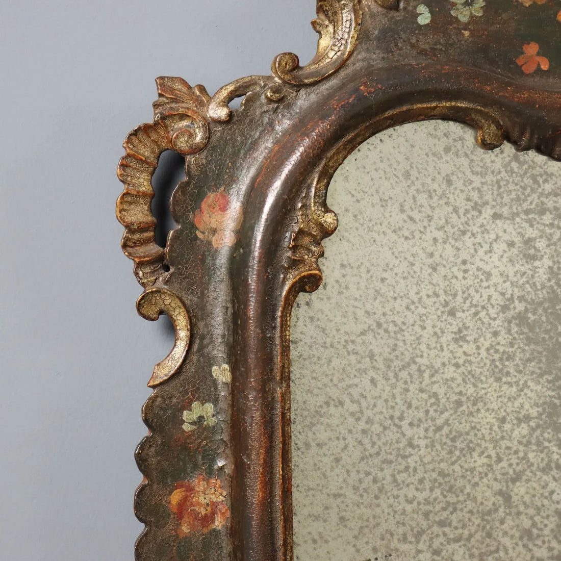 Venetian Lacquered Wood Mirror Late 19th Century