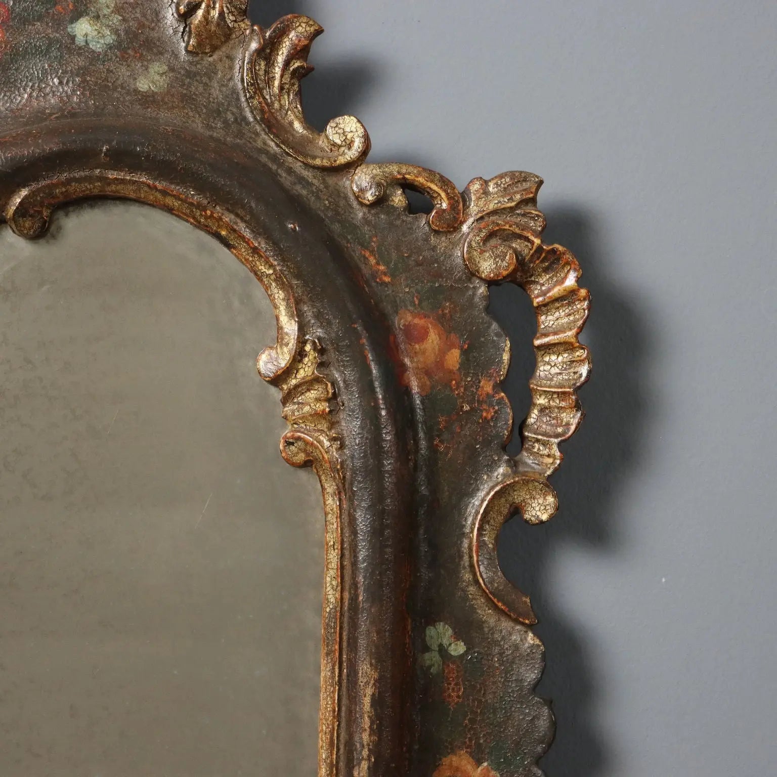 Venetian Lacquered Wood Mirror Late 19th Century