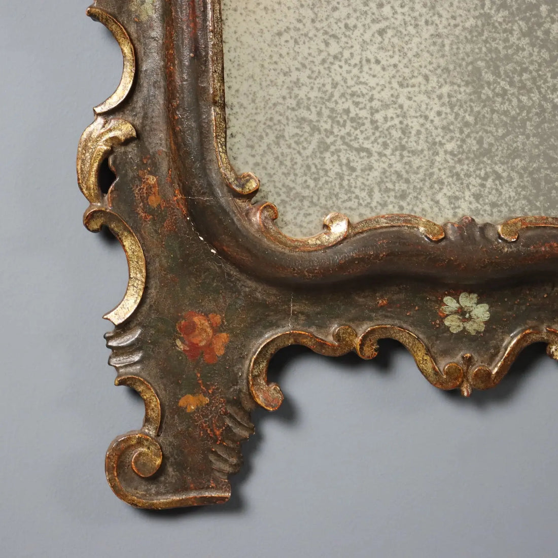 Venetian Lacquered Wood Mirror Late 19th Century
