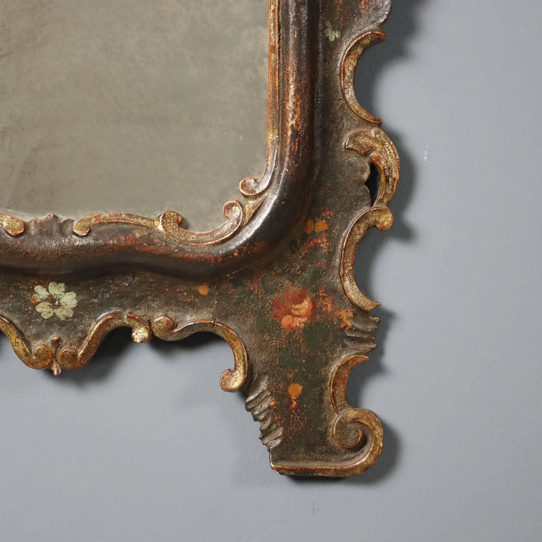 Venetian Lacquered Wood Mirror Late 19th Century