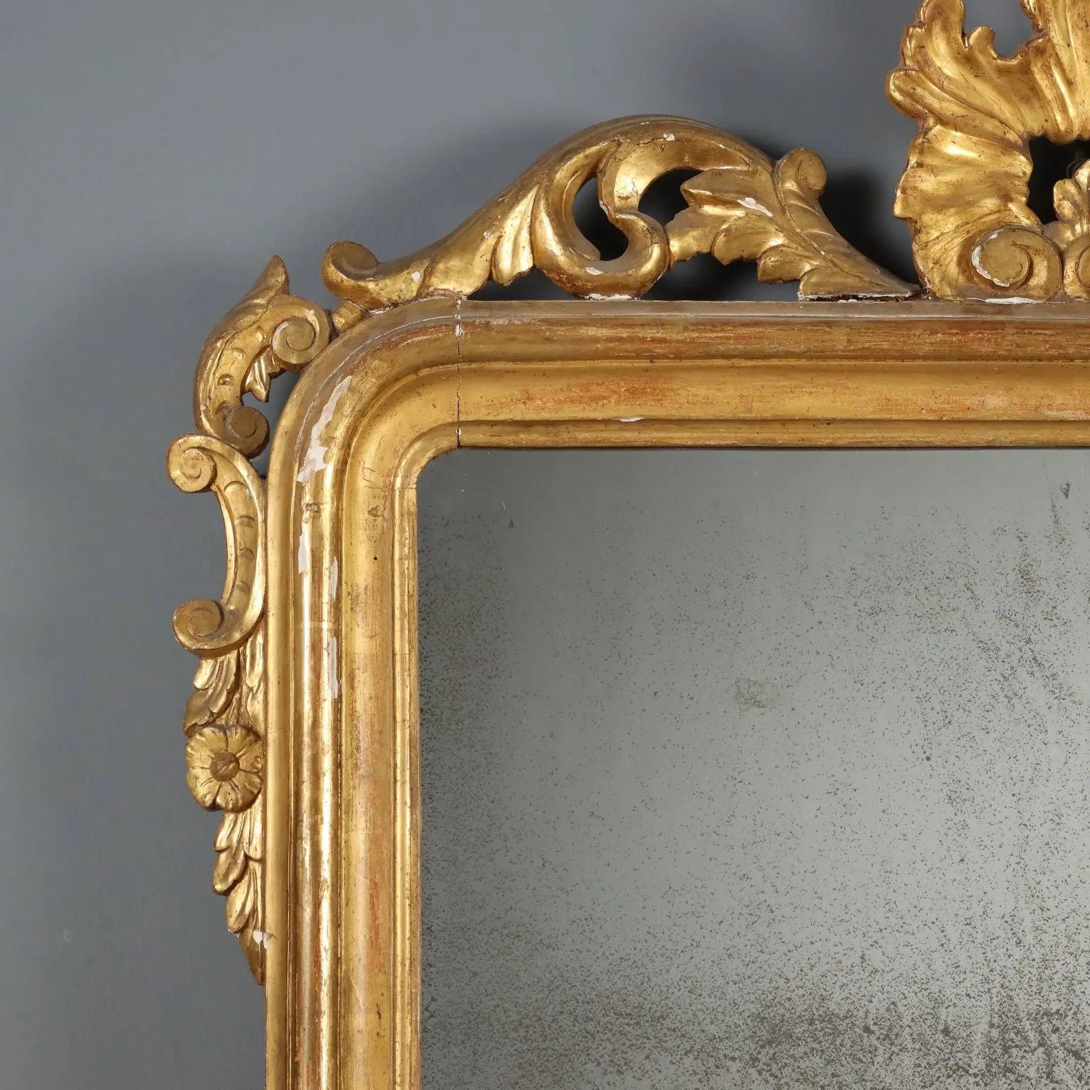 Antique Mirror Carved Gilded Wood Italy XVIII Century - Italy, Late XVIII Century | Antiques | Mirrors & Frames