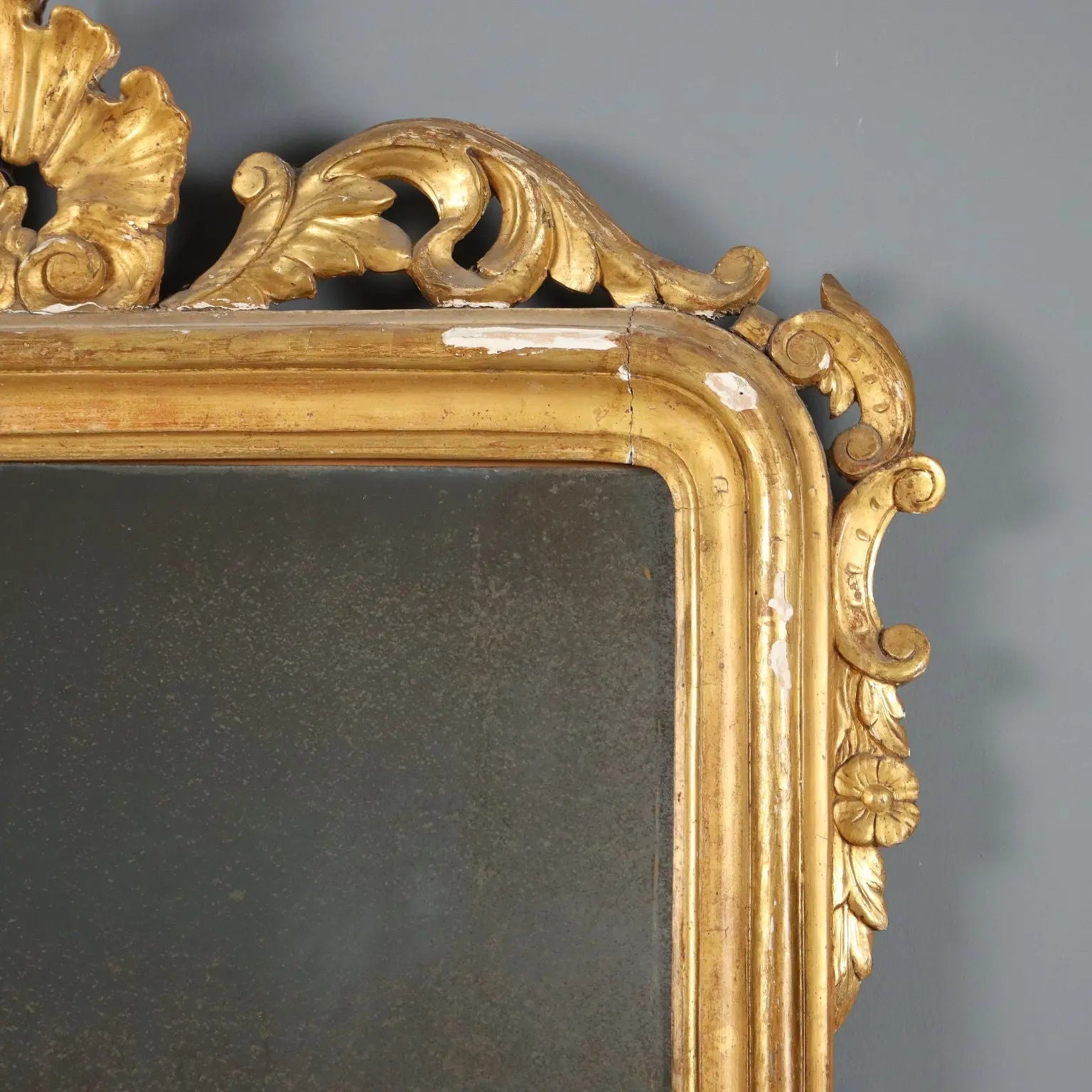 Antique Mirror Carved Gilded Wood Italy XVIII Century - Italy, Late XVIII Century | Antiques | Mirrors & Frames